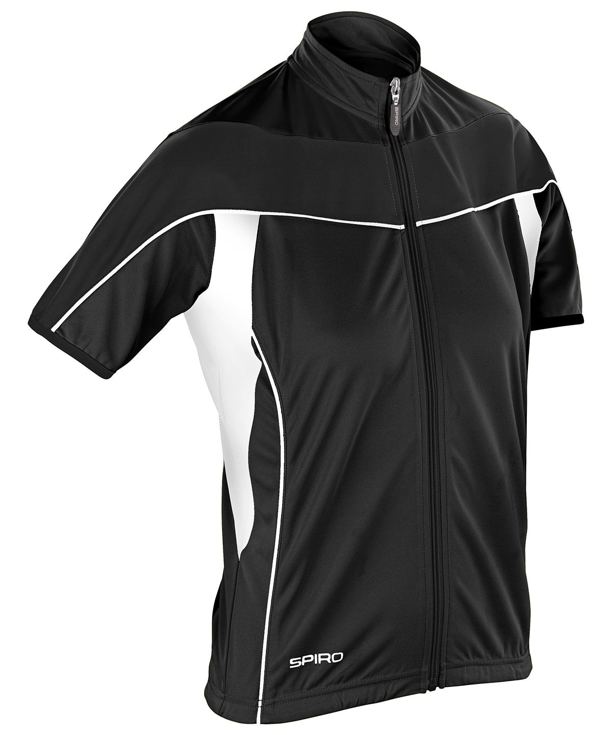 Black/White - Women's Spiro bikewear full-zip top - GarmentEmbroidery