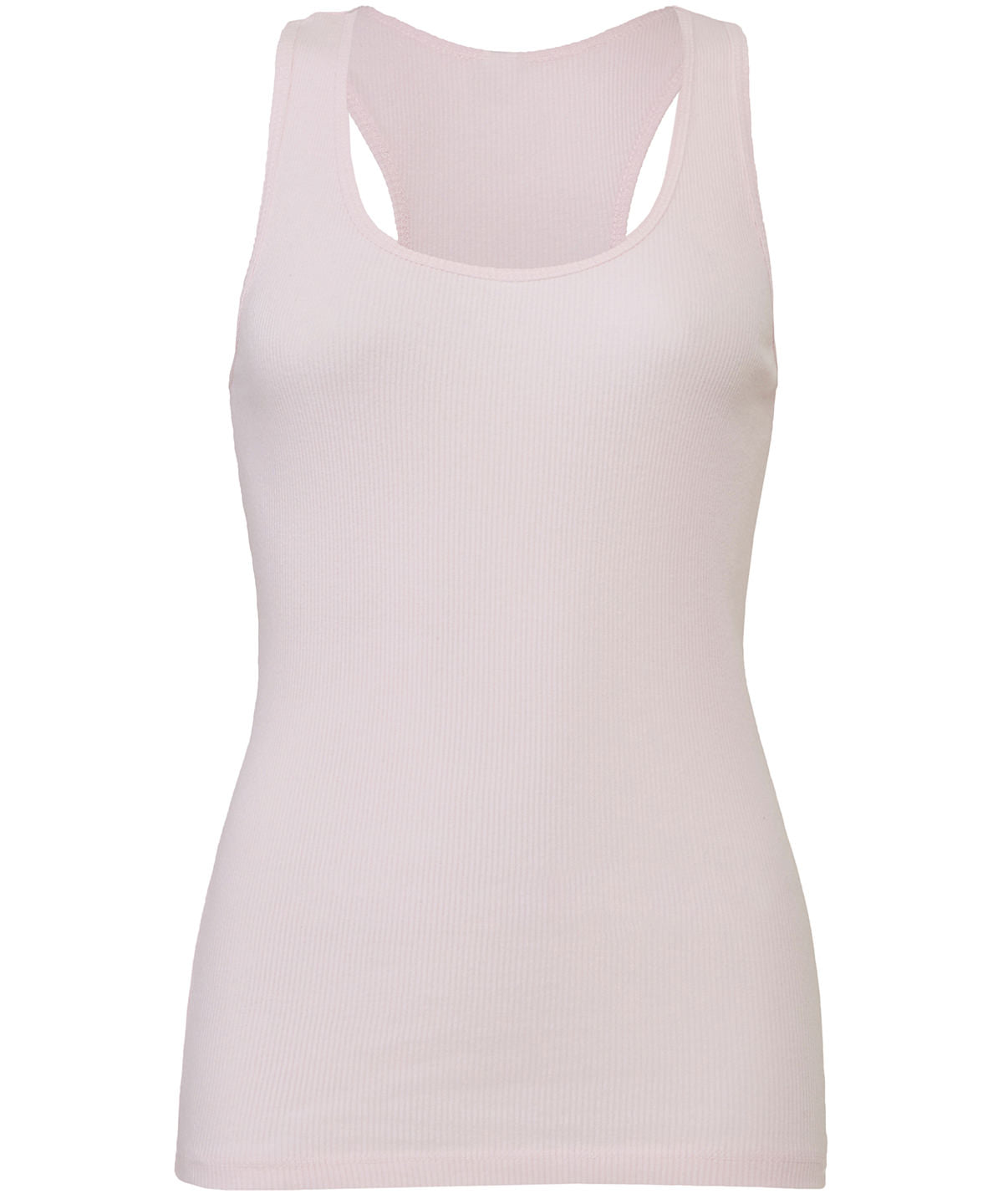 Soft Pink - 2x1 Rib racerback longer length tank top - GarmentEmbroidery