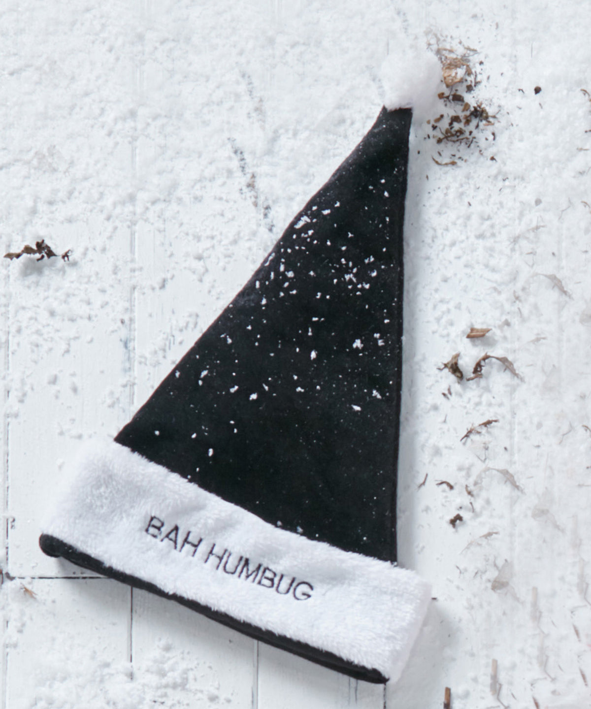 Black - Plush bah humbug hat - GarmentEmbroidery