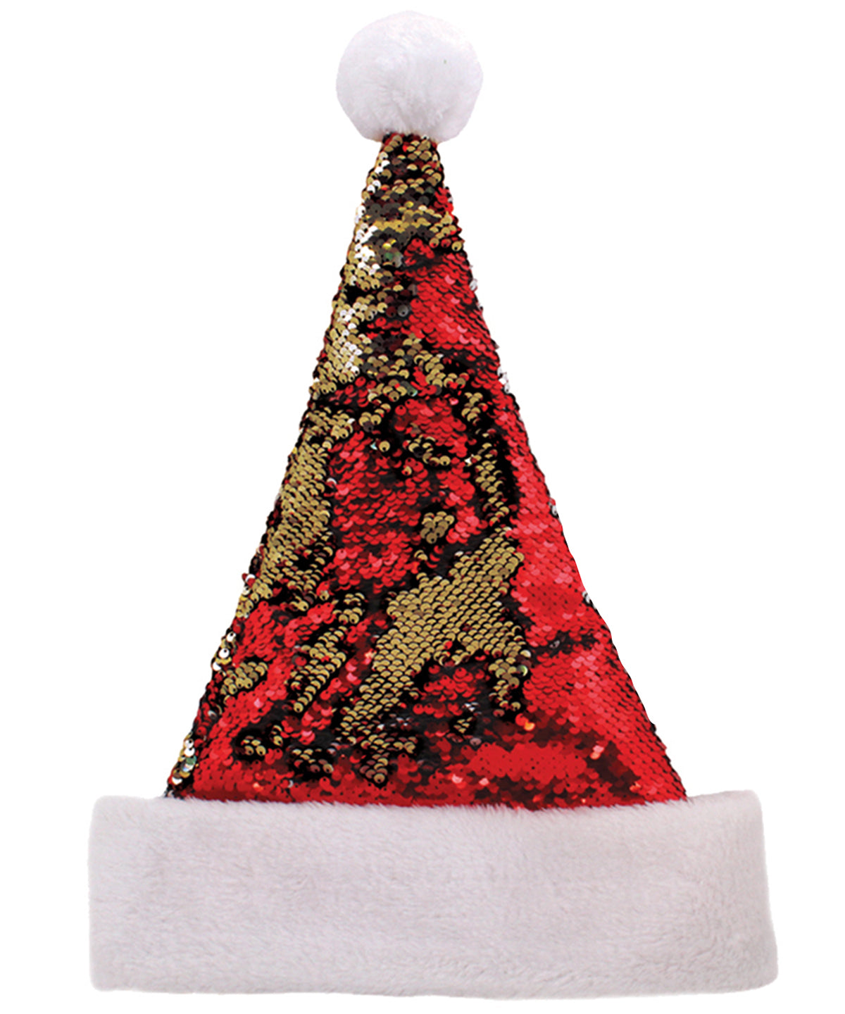 Red/Gold - Reversible sequin Santa hat - GarmentEmbroidery