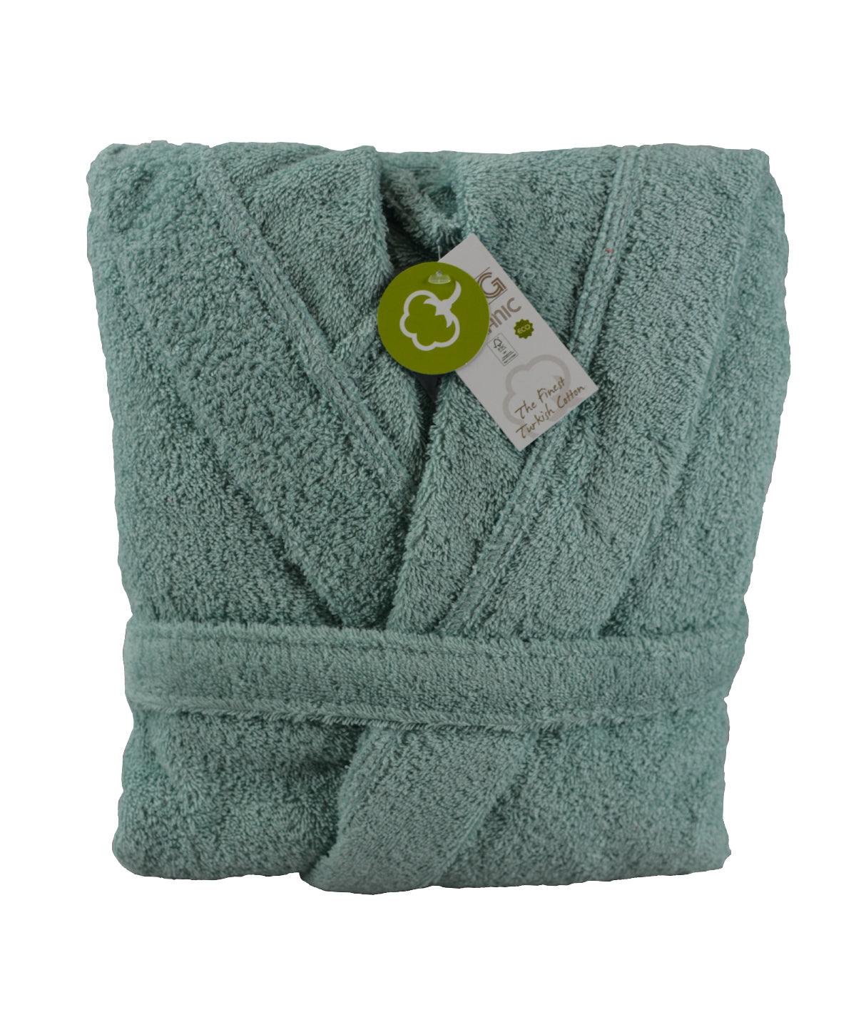 Green - ARTG® organic bathrobe with hood - GarmentEmbroidery