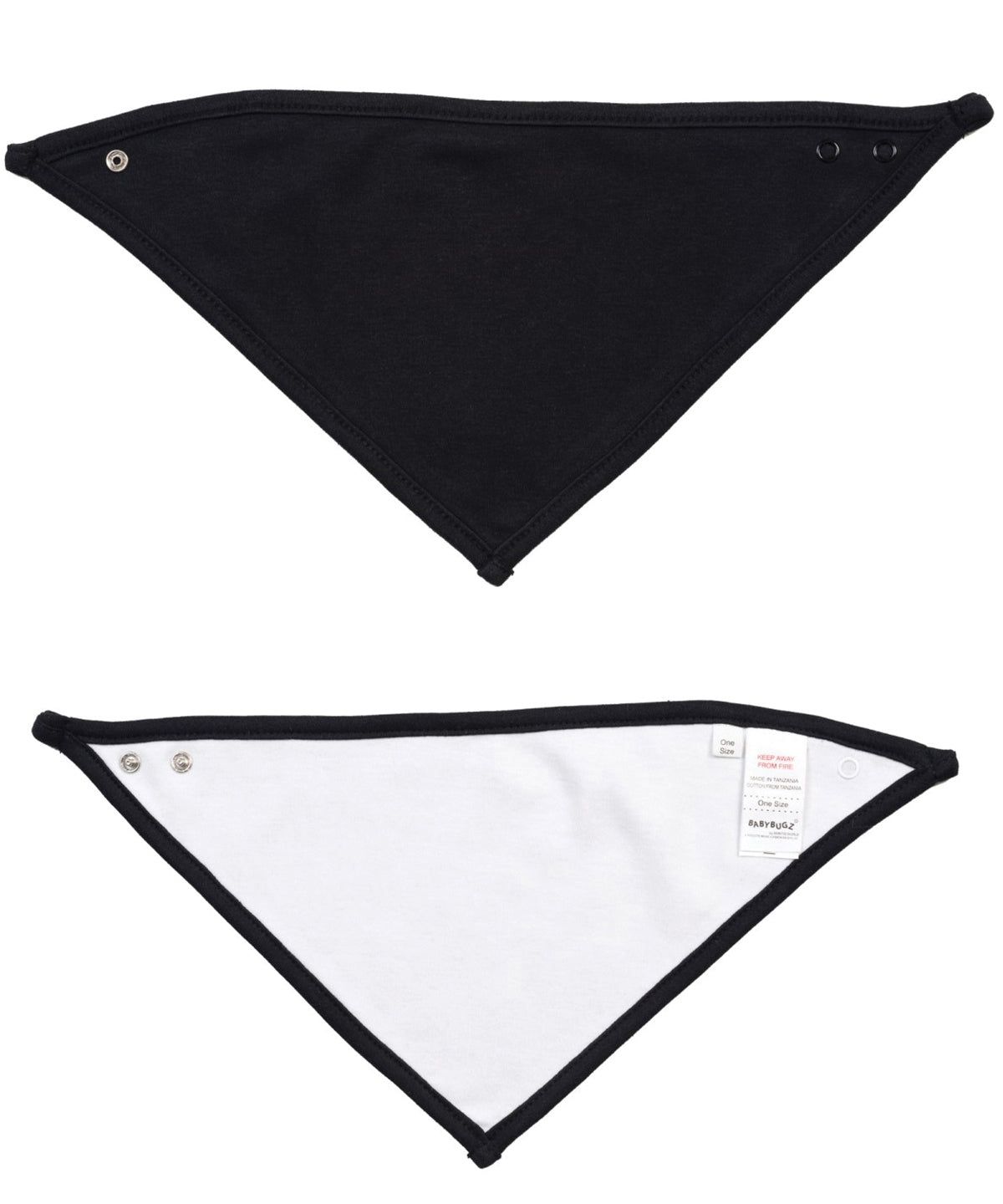 Organic White/Black - Bandana bib - GarmentEmbroidery