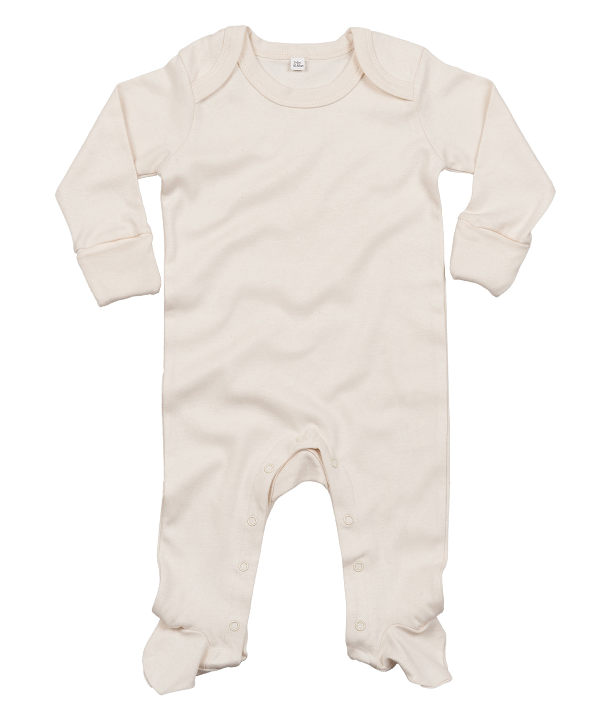 Organic Natural - Baby organic envelope sleepsuit with mitts - GarmentEmbroidery