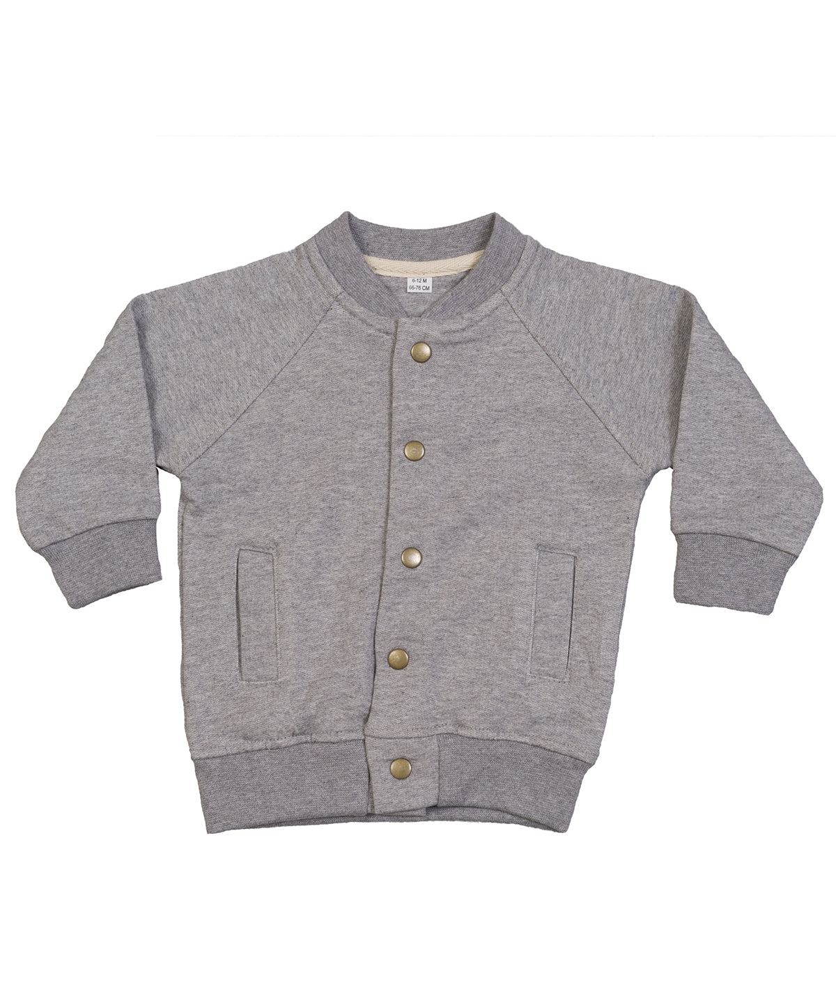 Heather Grey Melange - Baby bomber jacket - GarmentEmbroidery