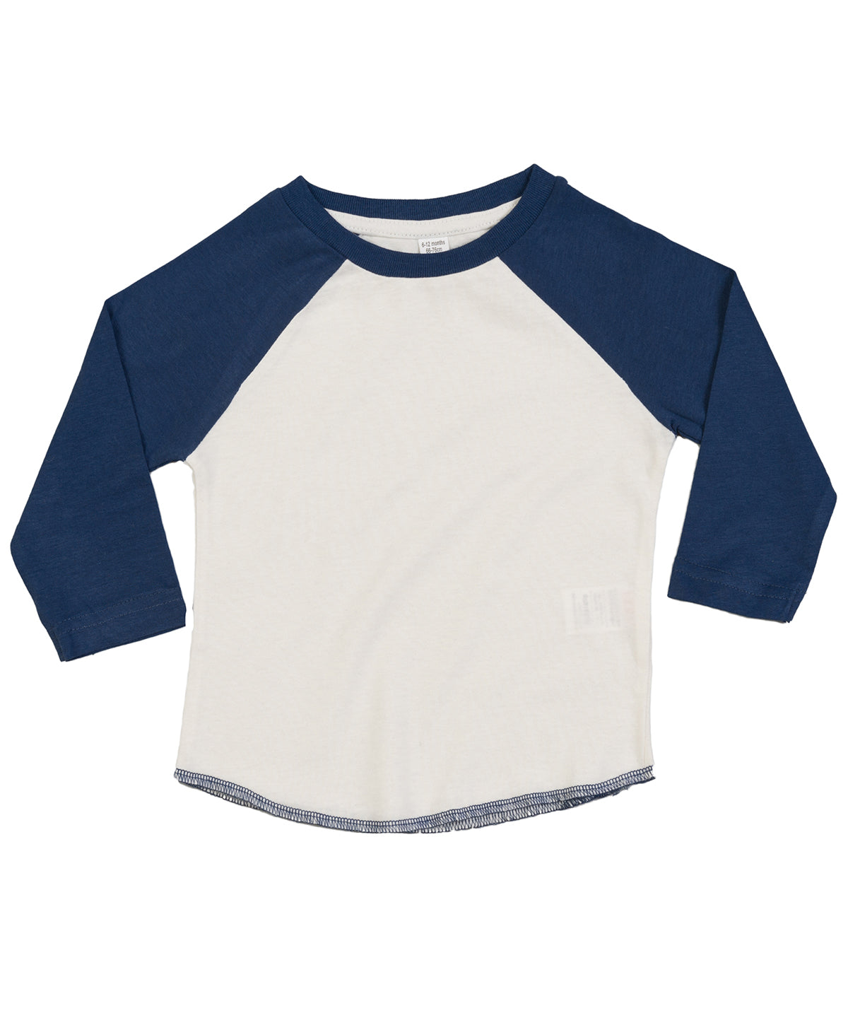 Organic Washed White/Swiss Navy - Baby baseball T - GarmentEmbroidery