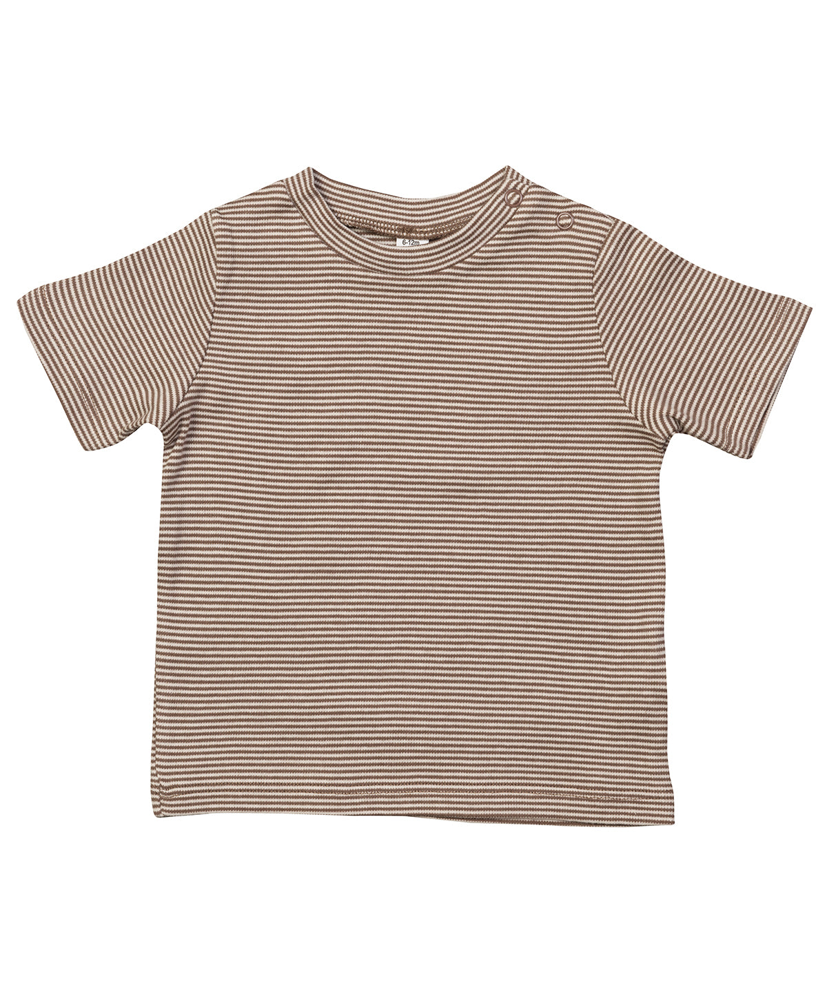 Organic Natural/Mocha - Baby stripy T - GarmentEmbroidery