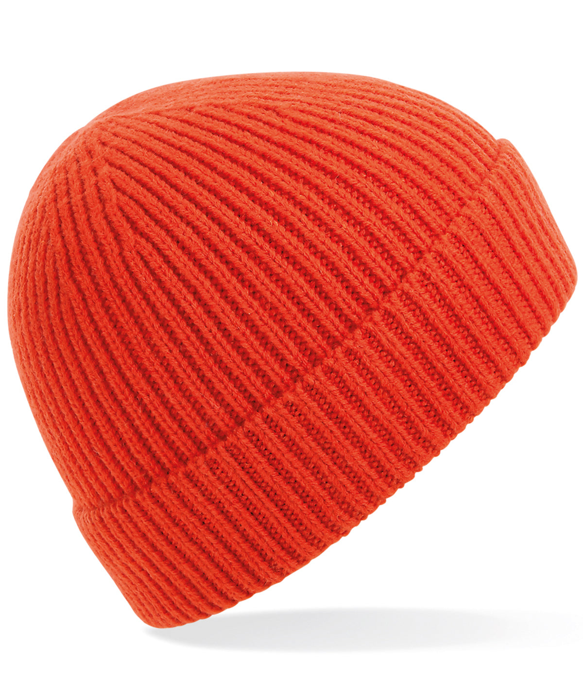Fire Red - Engineered knit ribbed beanie - GarmentEmbroidery