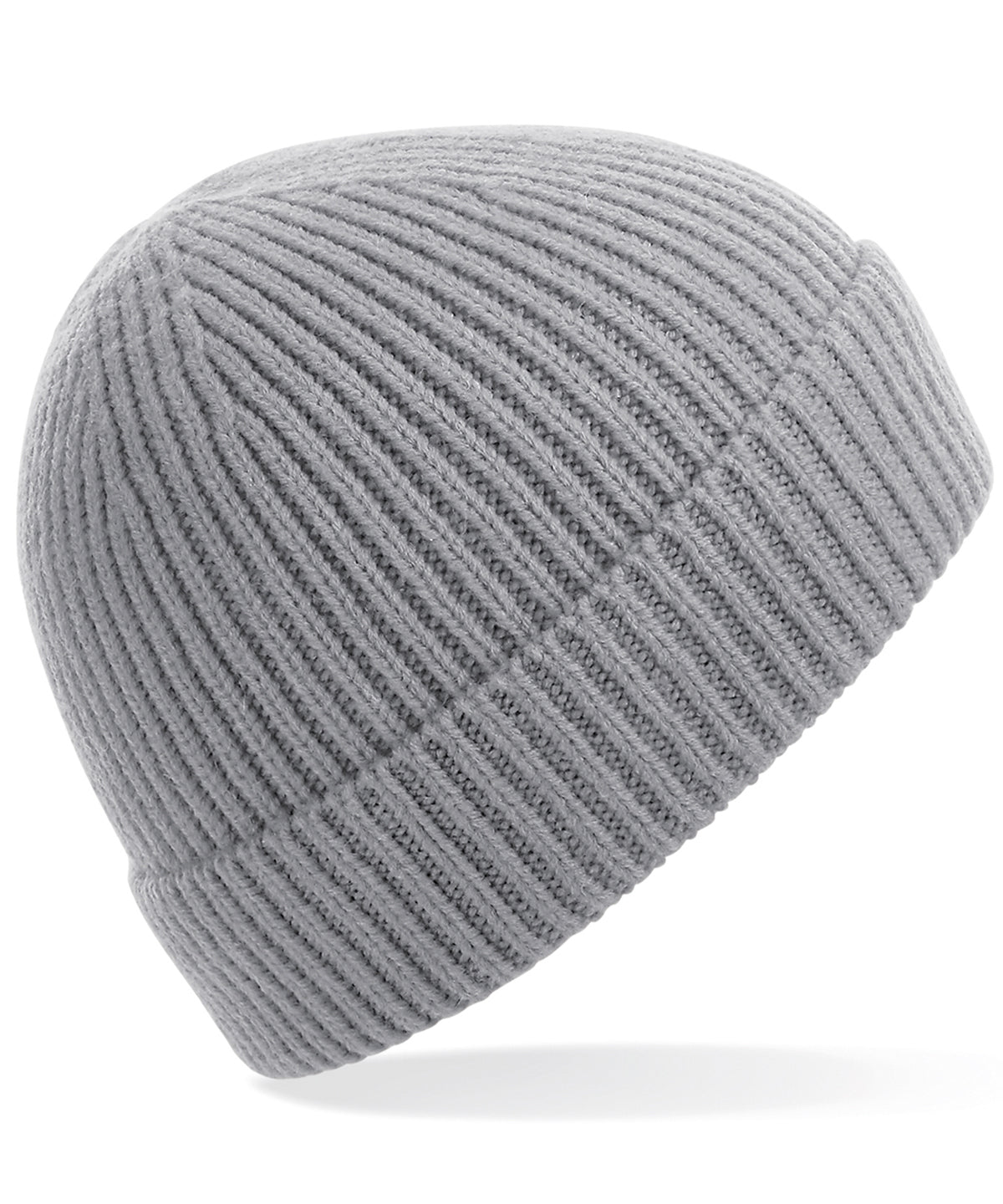 Light Grey - Engineered knit ribbed beanie - GarmentEmbroidery