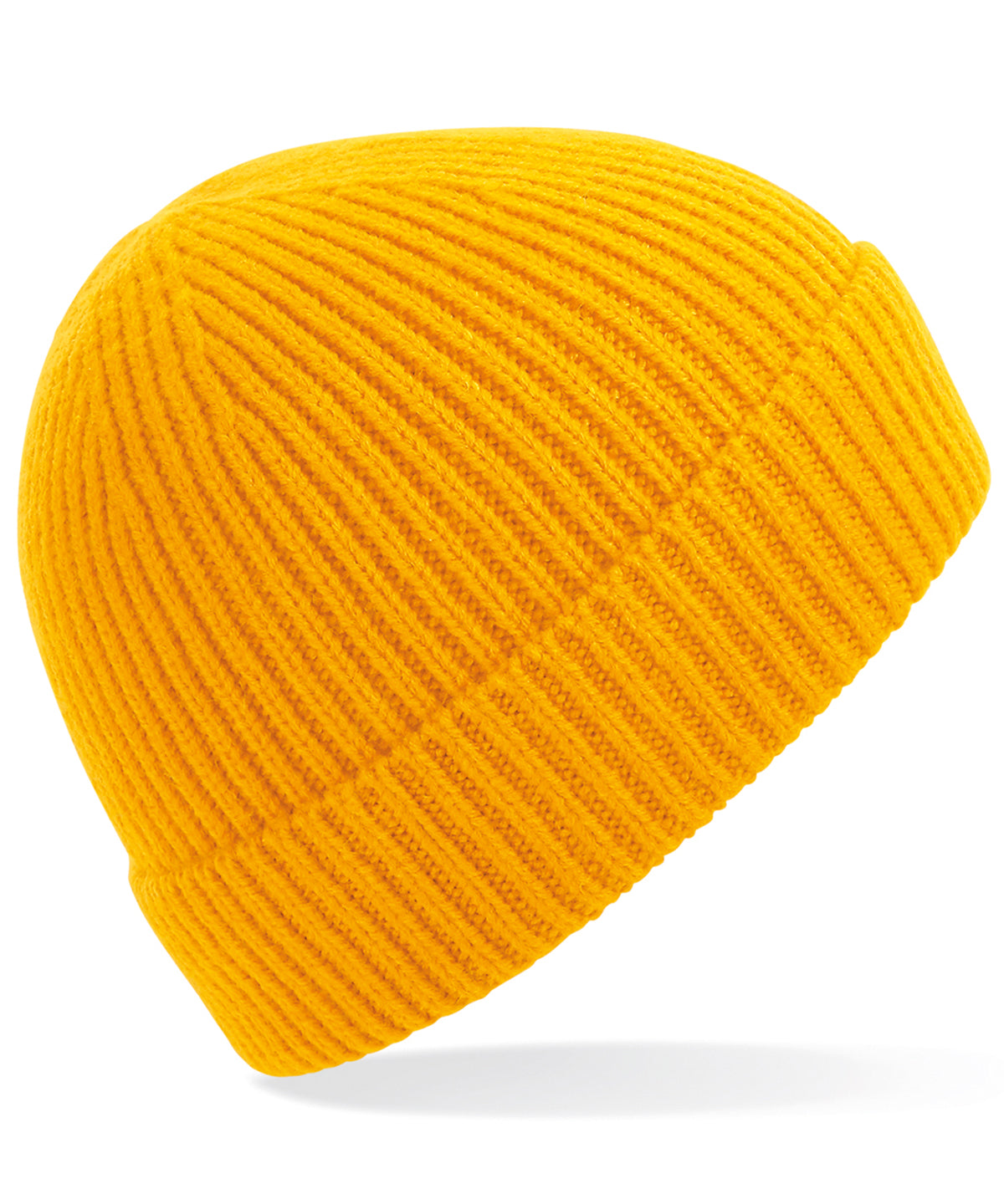 Sun Yellow - Engineered knit ribbed beanie - GarmentEmbroidery