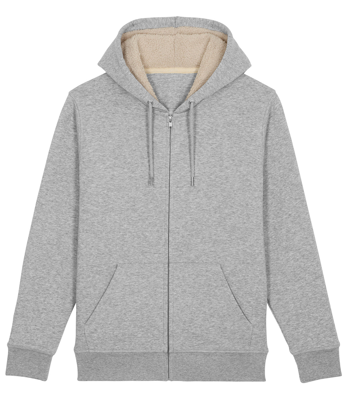 Heather Grey - Warmer unisex Sherpa lined zip-thru hoodie (STSU715) - GarmentEmbroidery