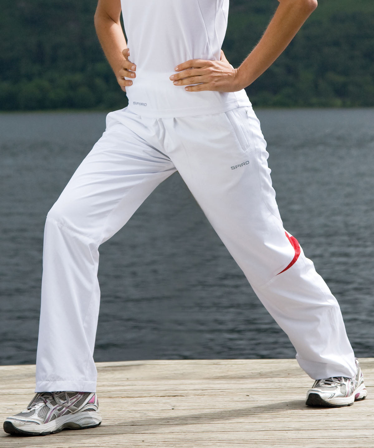 White/Red - Women's Spiro micro-lite team pants - GarmentEmbroidery