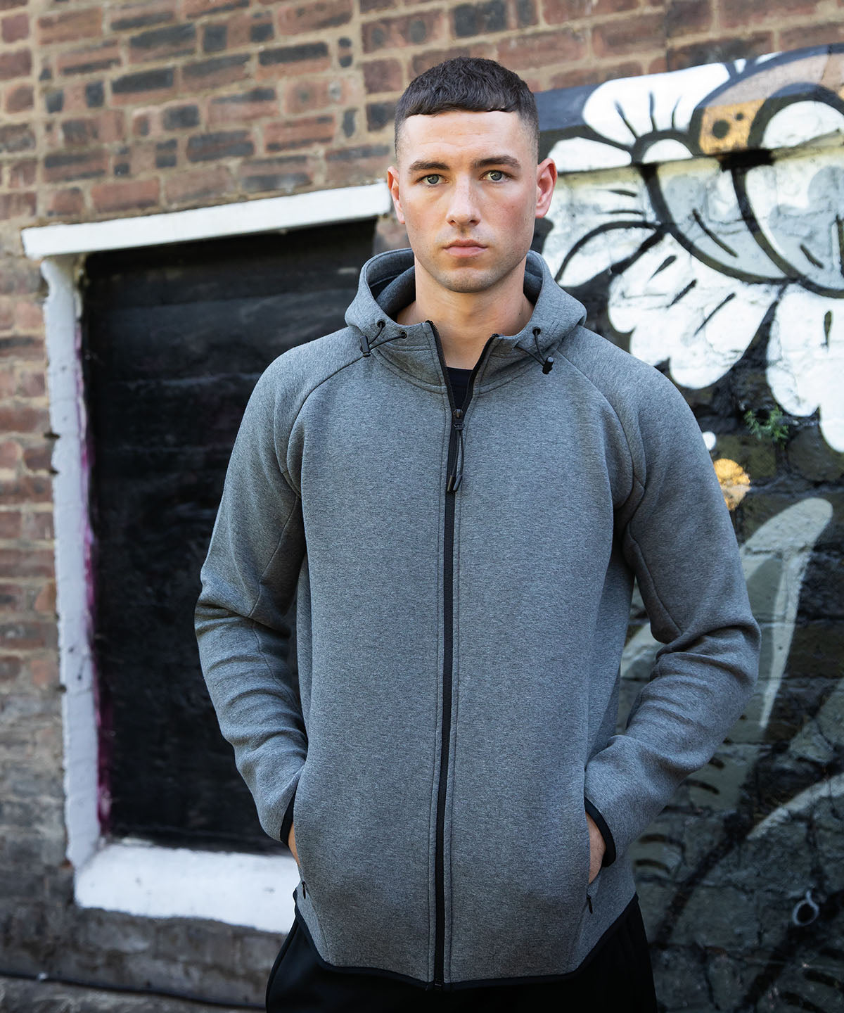Dark Grey Marl - Active hoodie - GarmentEmbroidery