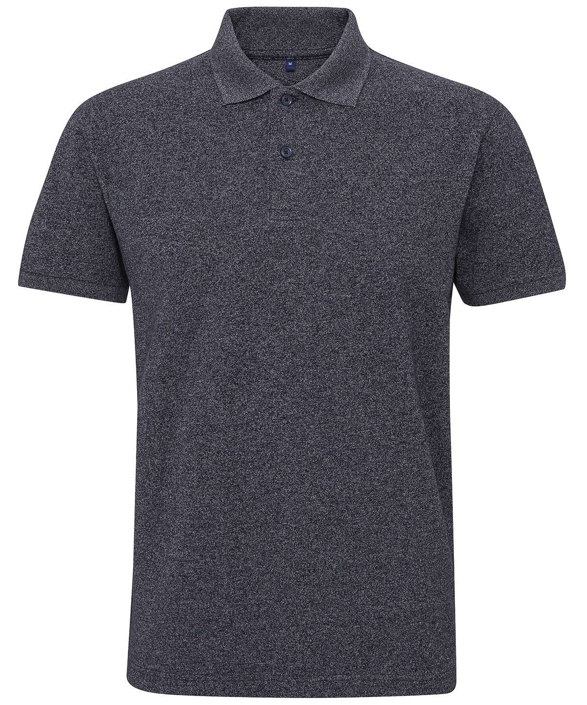 Navy Melange - Men's twisted yarn polo - GarmentEmbroidery