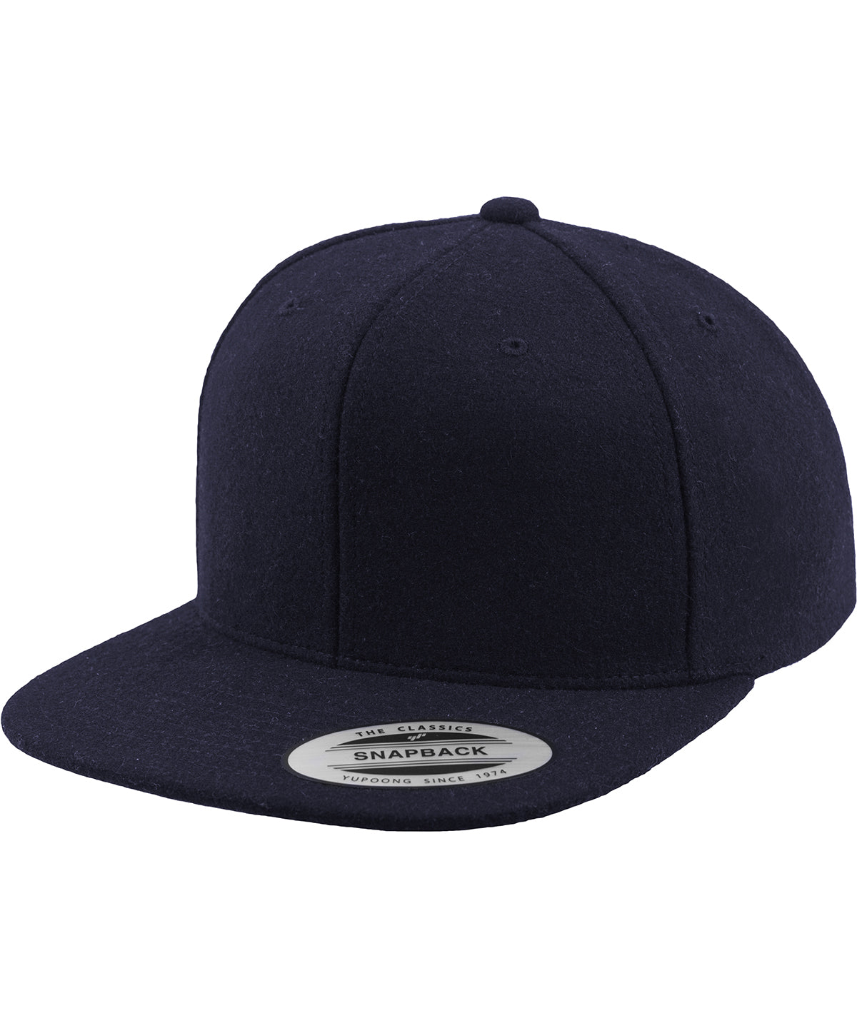 Navy - Melton wool snapback (6689M) - GarmentEmbroidery
