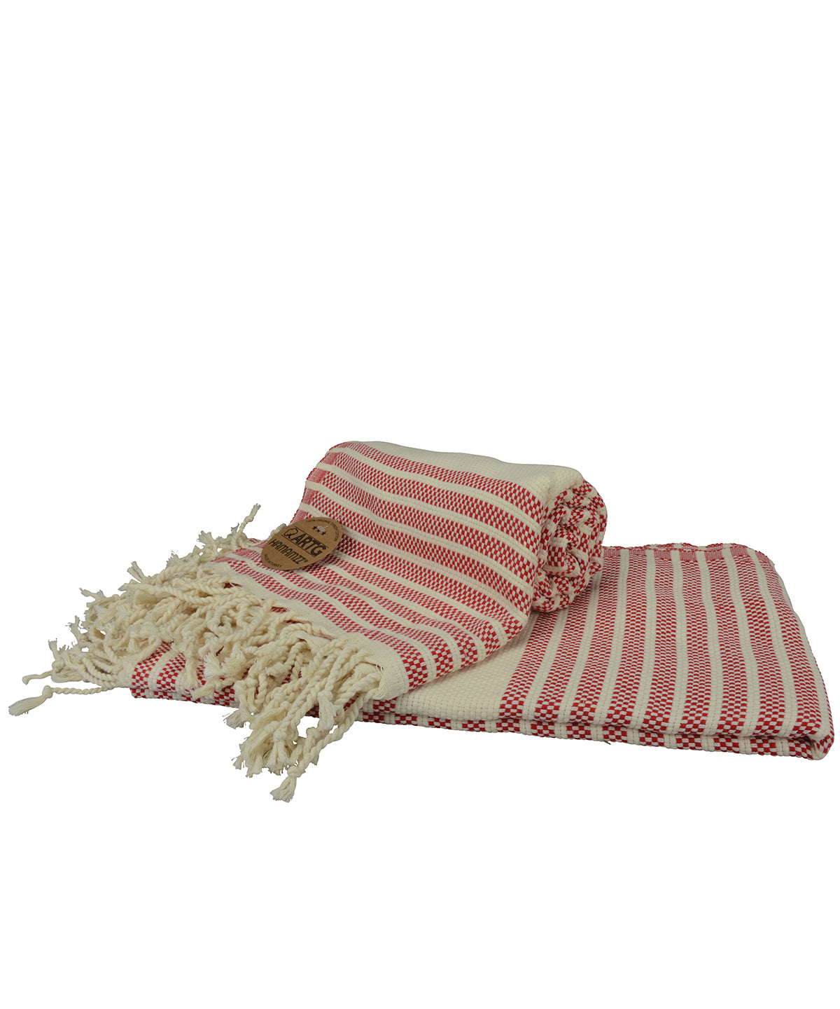 Classic Red/Cream - ARTG® Hamamzz® peshtemal towel - GarmentEmbroidery