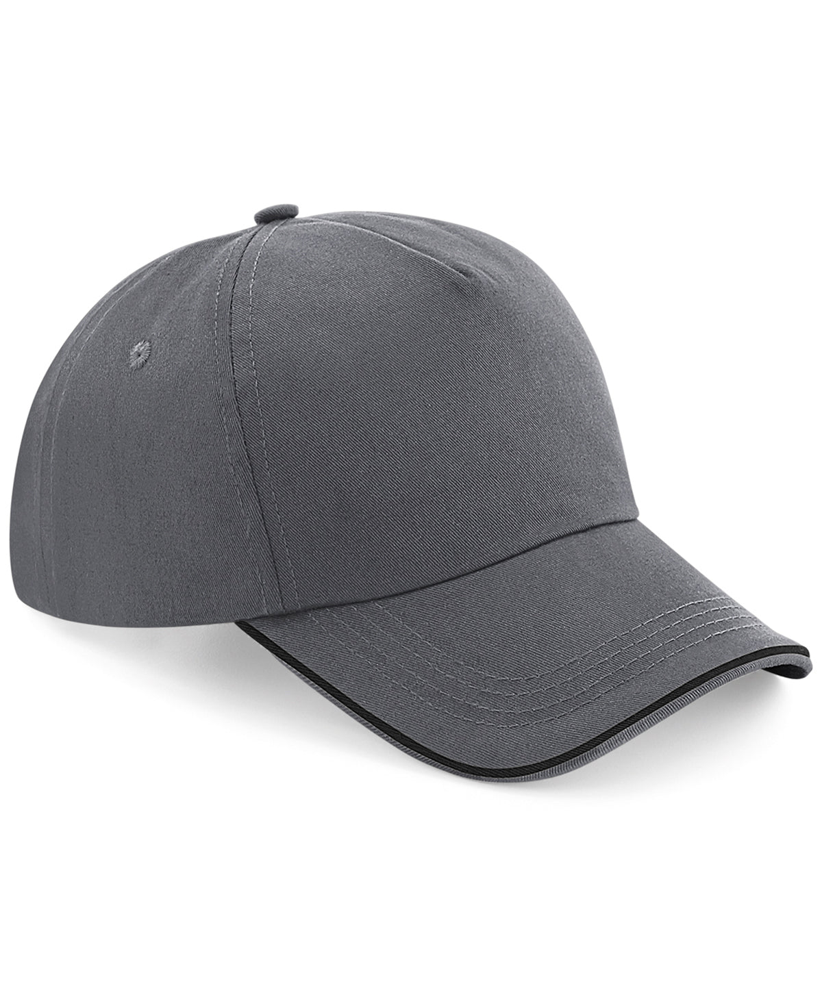 Graphite Grey/Black - Authentic 5-panel cap - piped peak - GarmentEmbroidery