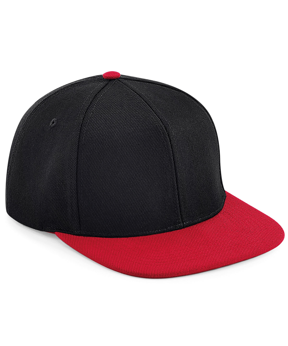 Black/Classic Red - Original flat peak 6-panel snapback - GarmentEmbroidery