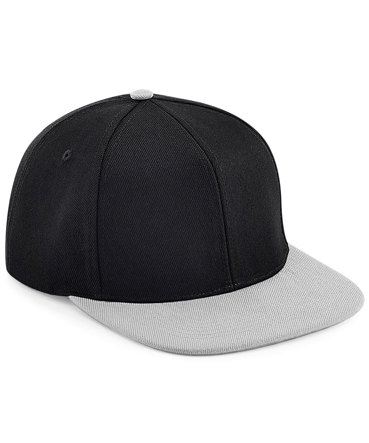 Black/Grey - Original flat peak 6-panel snapback - GarmentEmbroidery