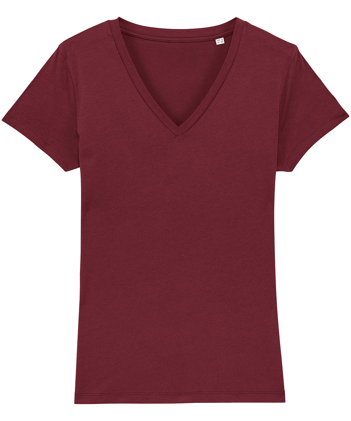 Burgundy - Women's Stella Evoker v-neck t-shirt (STTW023) - GarmentEmbroidery
