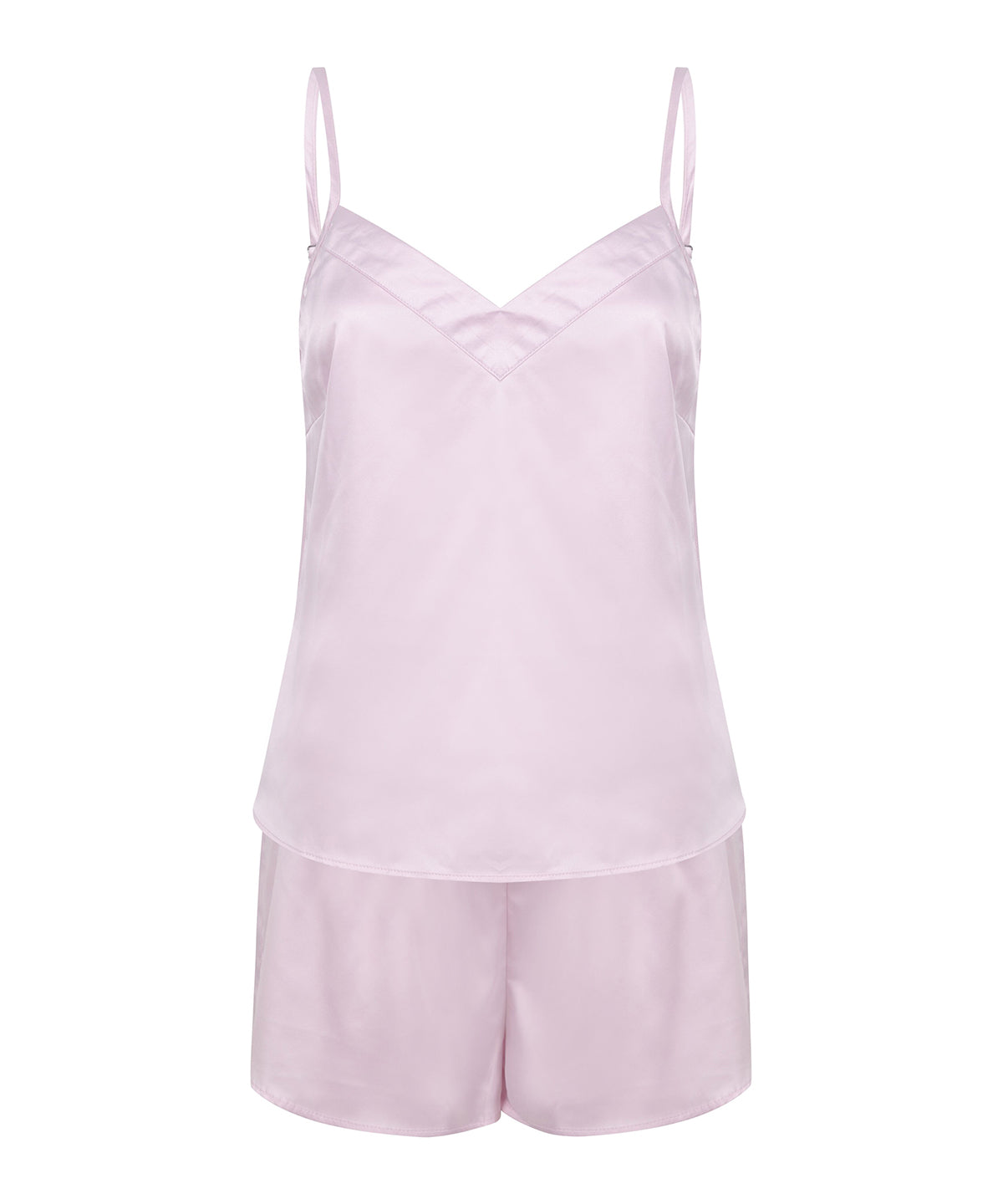 Light Pink - Women's satin cami short pyjamas - GarmentEmbroidery