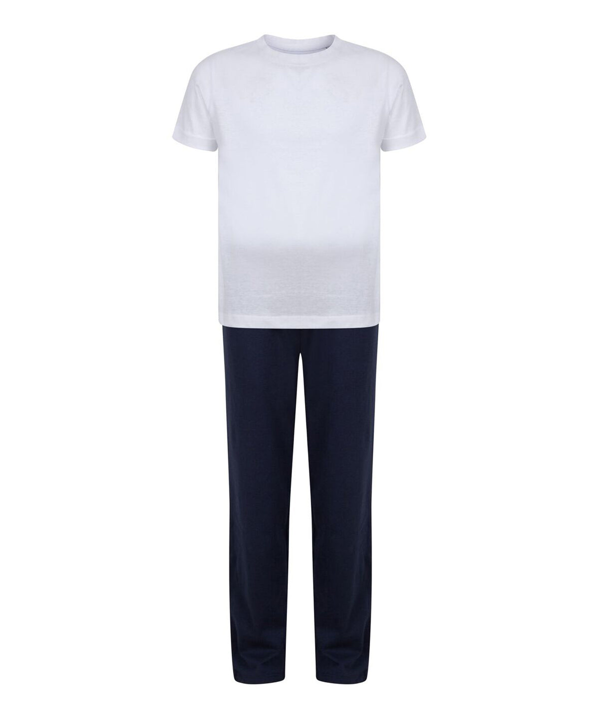 White/Navy - Kids long pyjamas - GarmentEmbroidery