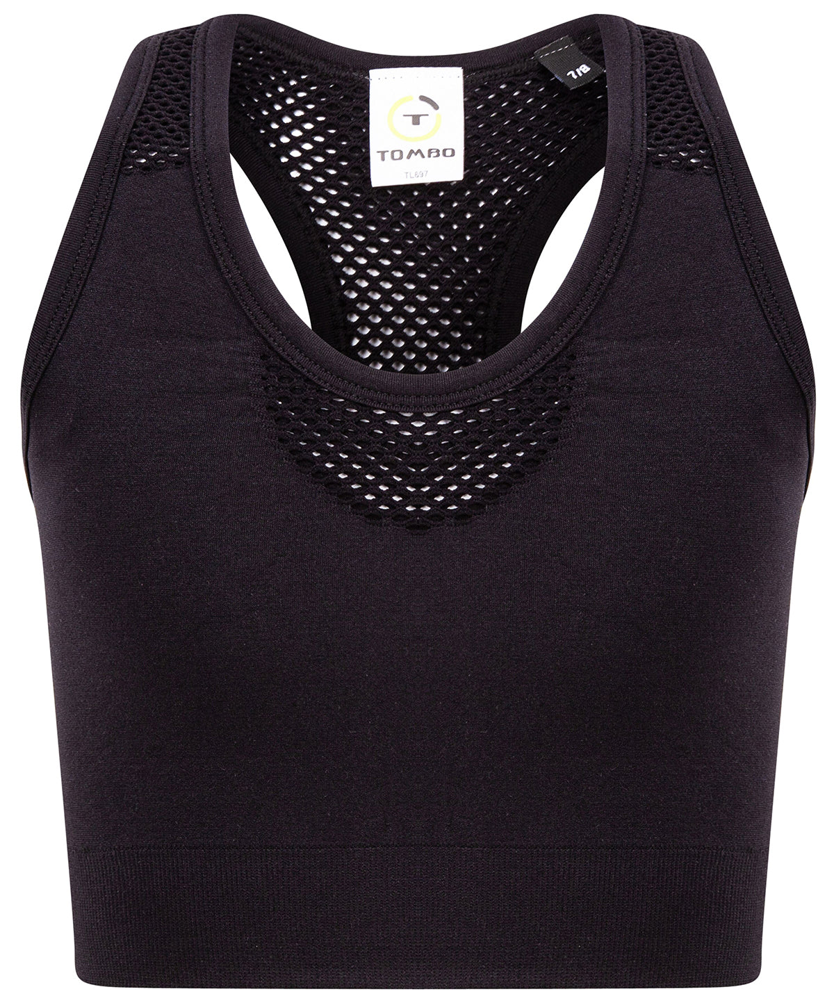 Black - Kids seamless crop top - GarmentEmbroidery