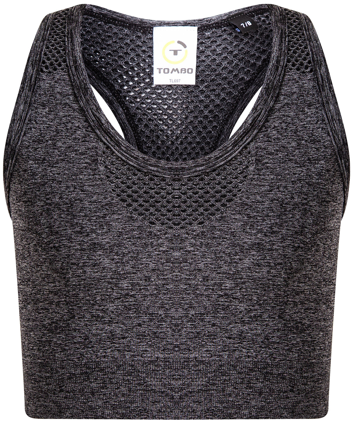 Grey Marl - Kids seamless crop top - GarmentEmbroidery