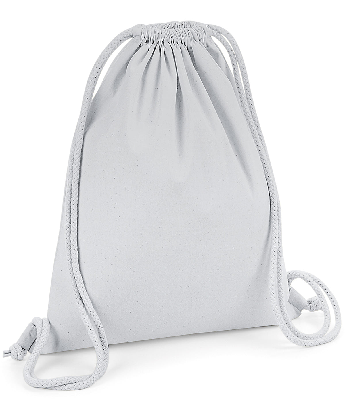 Light Grey - Organic premium cotton gymsac - GarmentEmbroidery