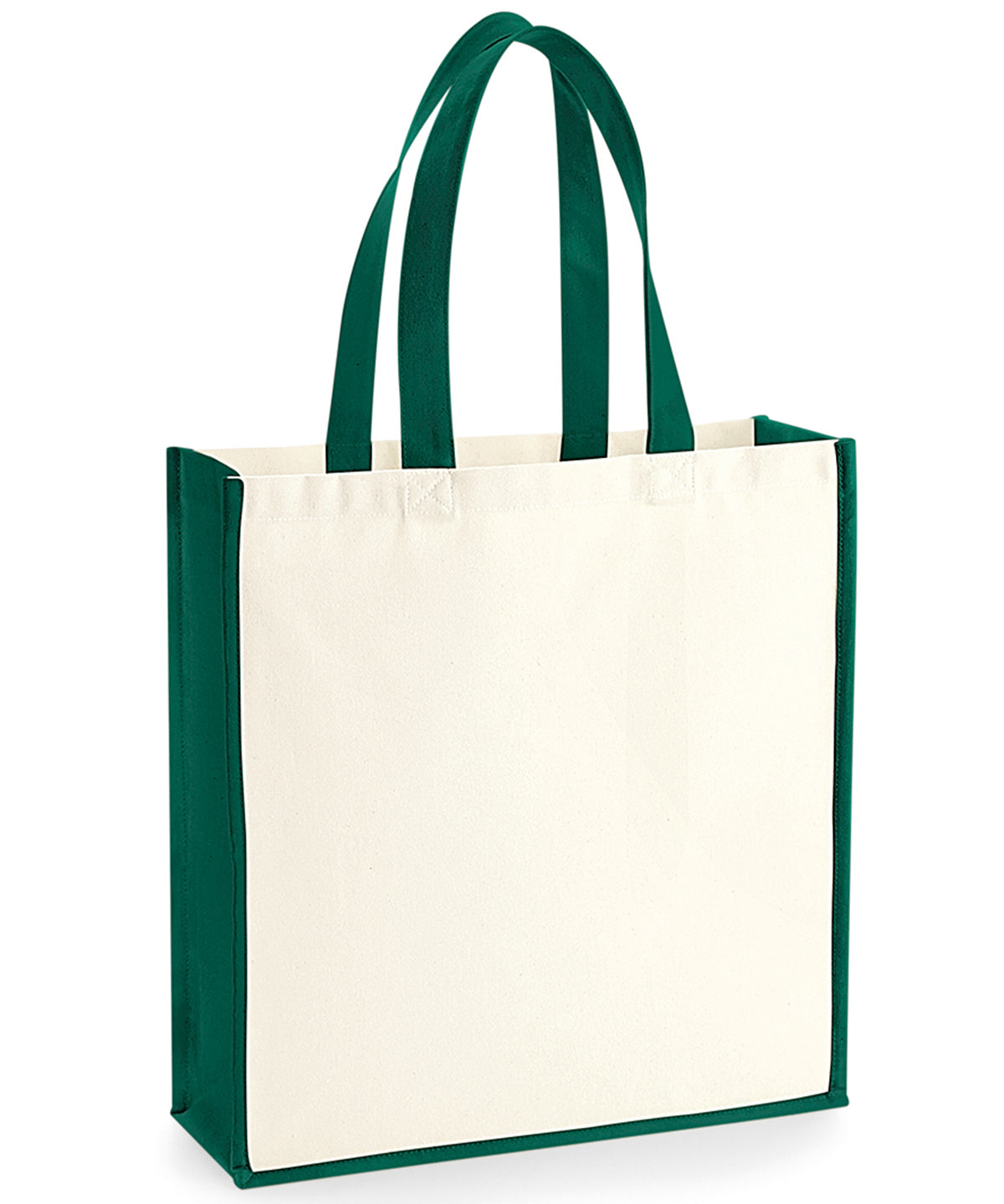 Natural/Bottle Green - Gallery canvas tote - GarmentEmbroidery