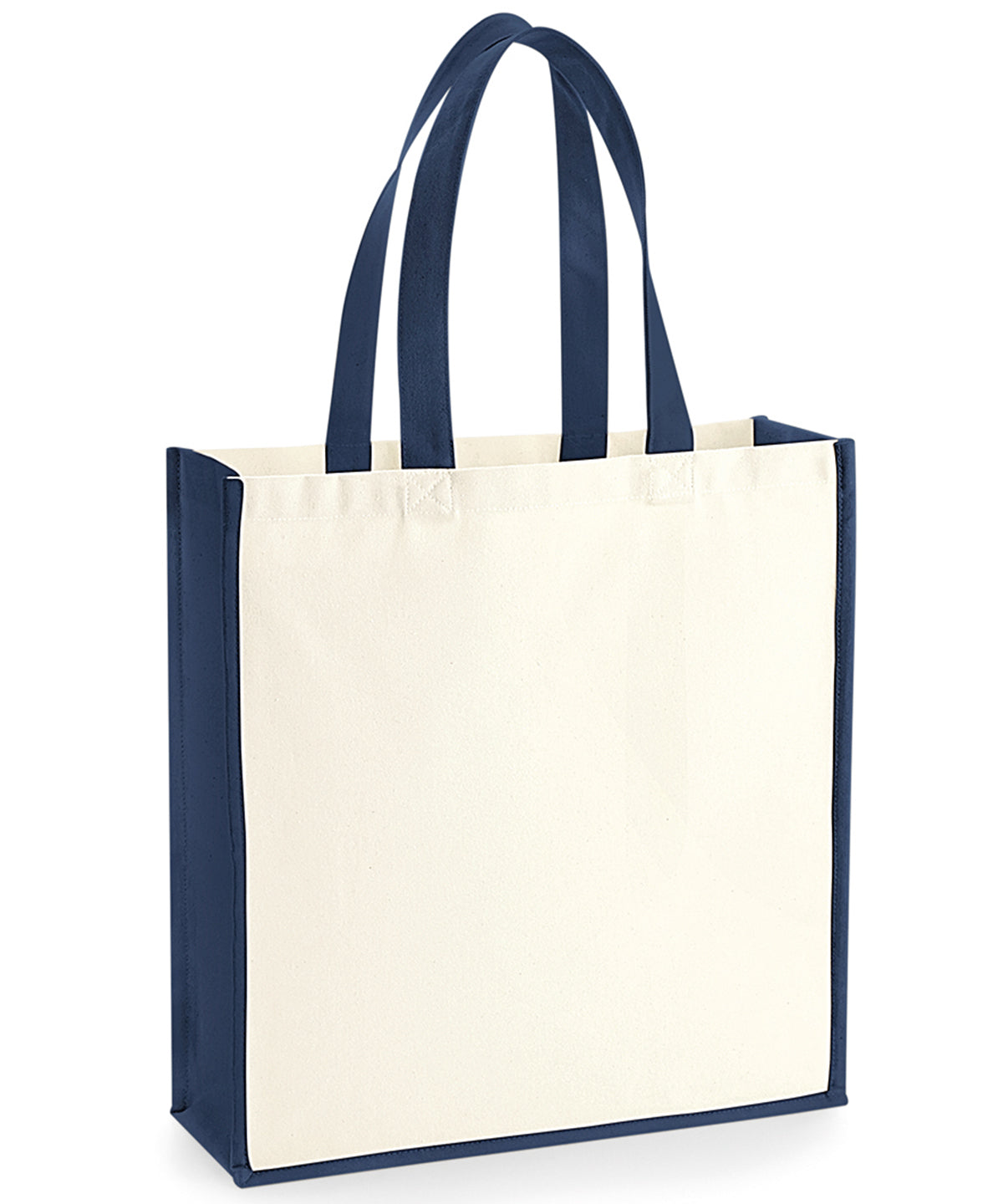 Natural/French Navy - Gallery canvas tote - GarmentEmbroidery