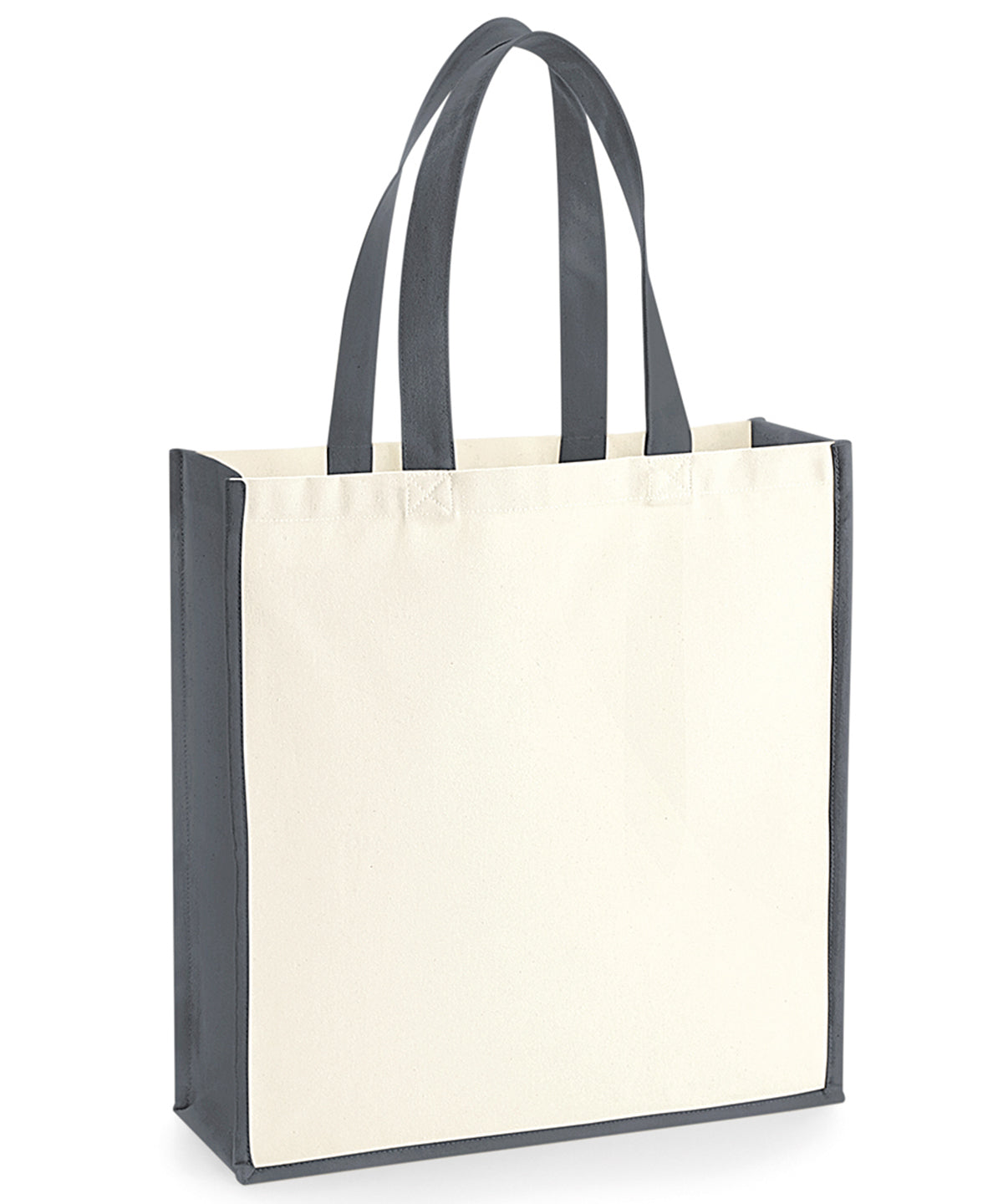 Natural/Graphite Grey - Gallery canvas tote - GarmentEmbroidery