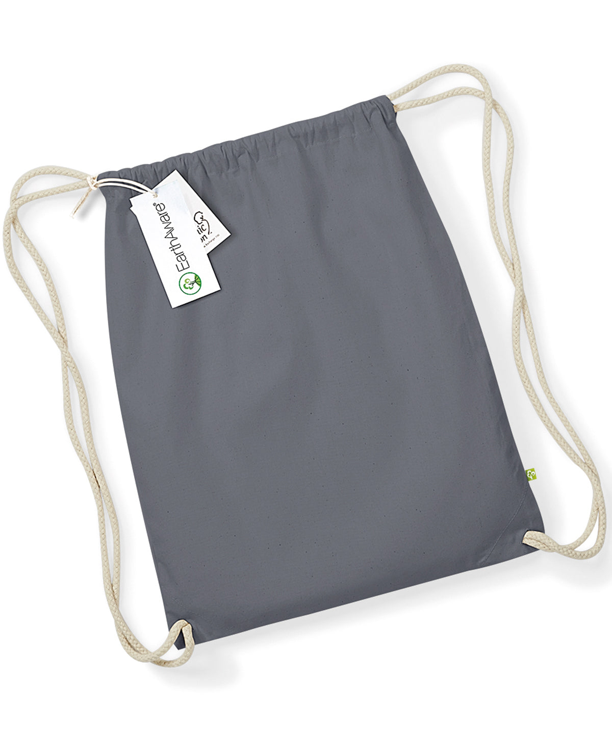Graphite Grey - EarthAware® organic gymsac - GarmentEmbroidery