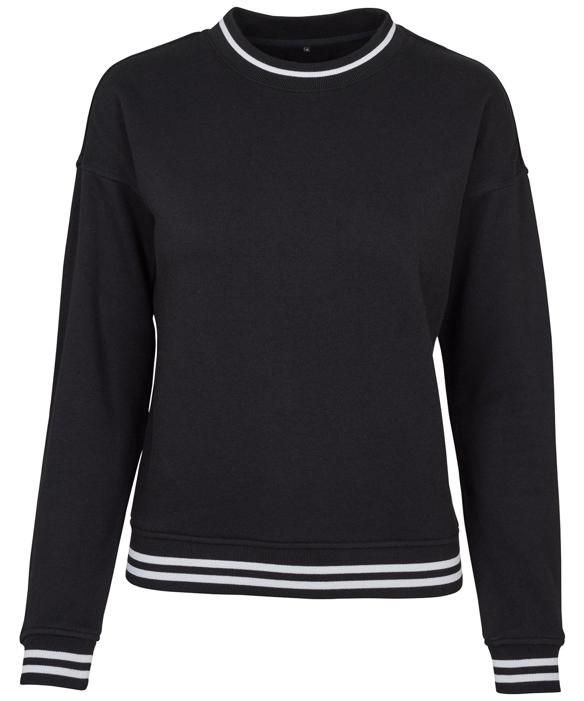 Black/White - Women's college sweat crew - GarmentEmbroidery