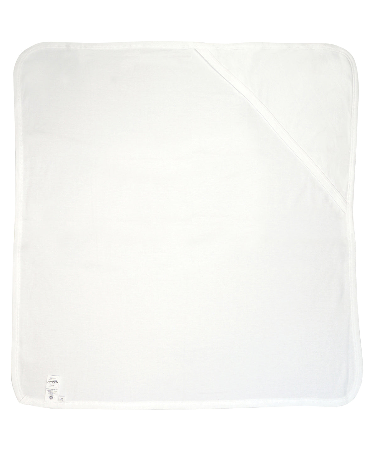 Organic White/White - Baby organic hooded blanket - GarmentEmbroidery