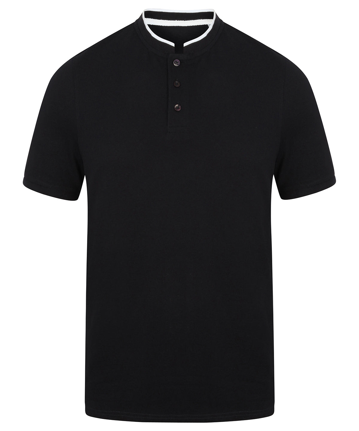 Navy/White - Stand collar stretch polo shirt - GarmentEmbroidery