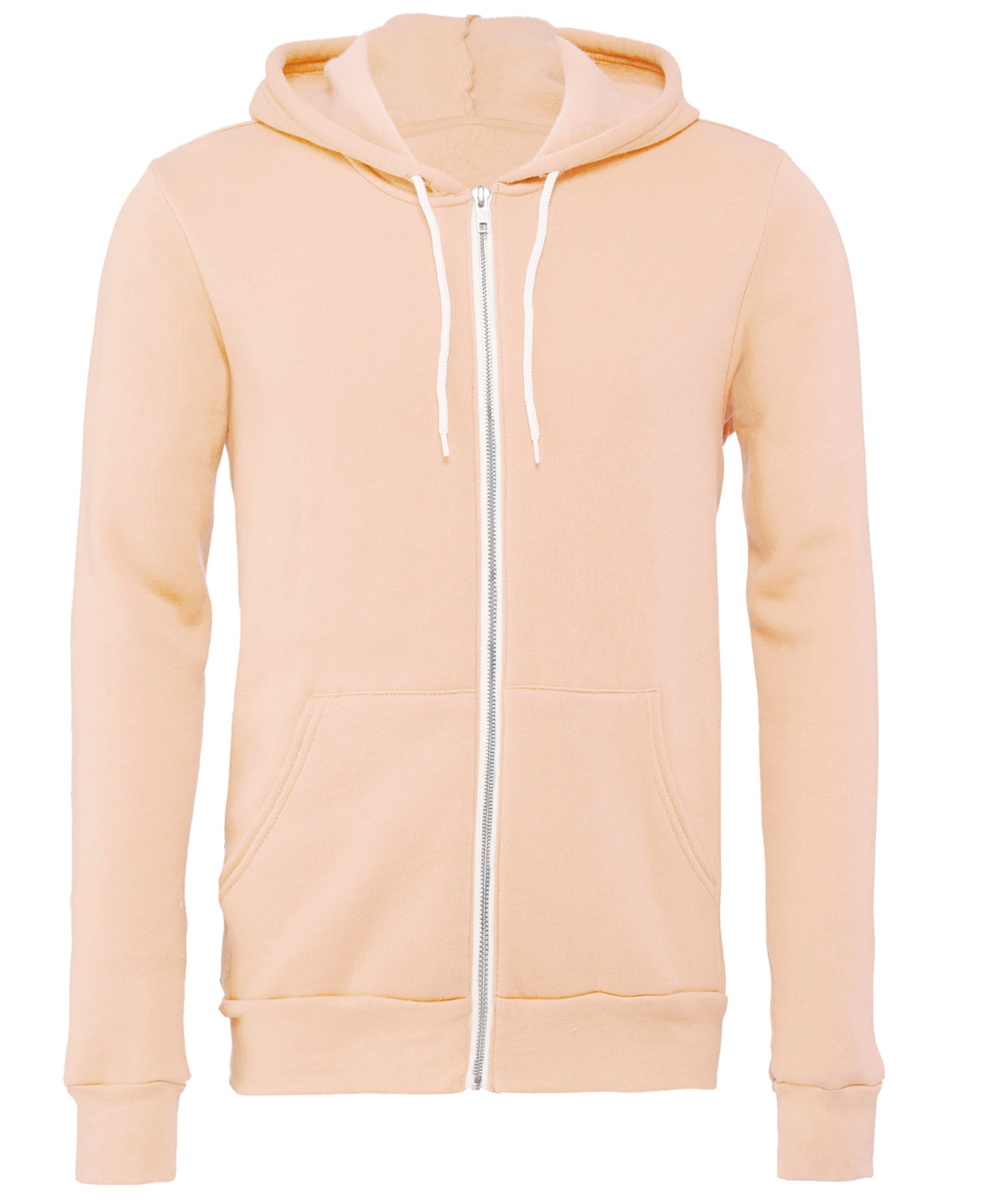 Peach - Unisex polycotton fleece full-zip hoodie - GarmentEmbroidery
