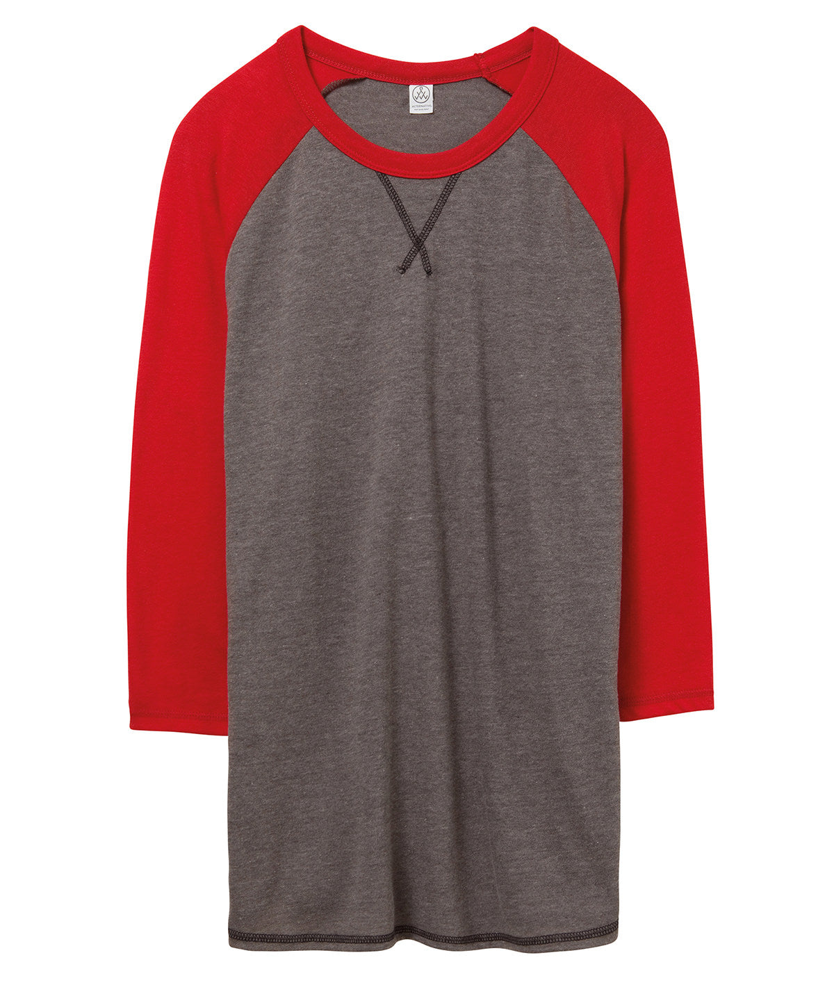 Vintage Coal/Red - Dugout 3/4 sleeve vintage 50/50 t-shirt - GarmentEmbroidery