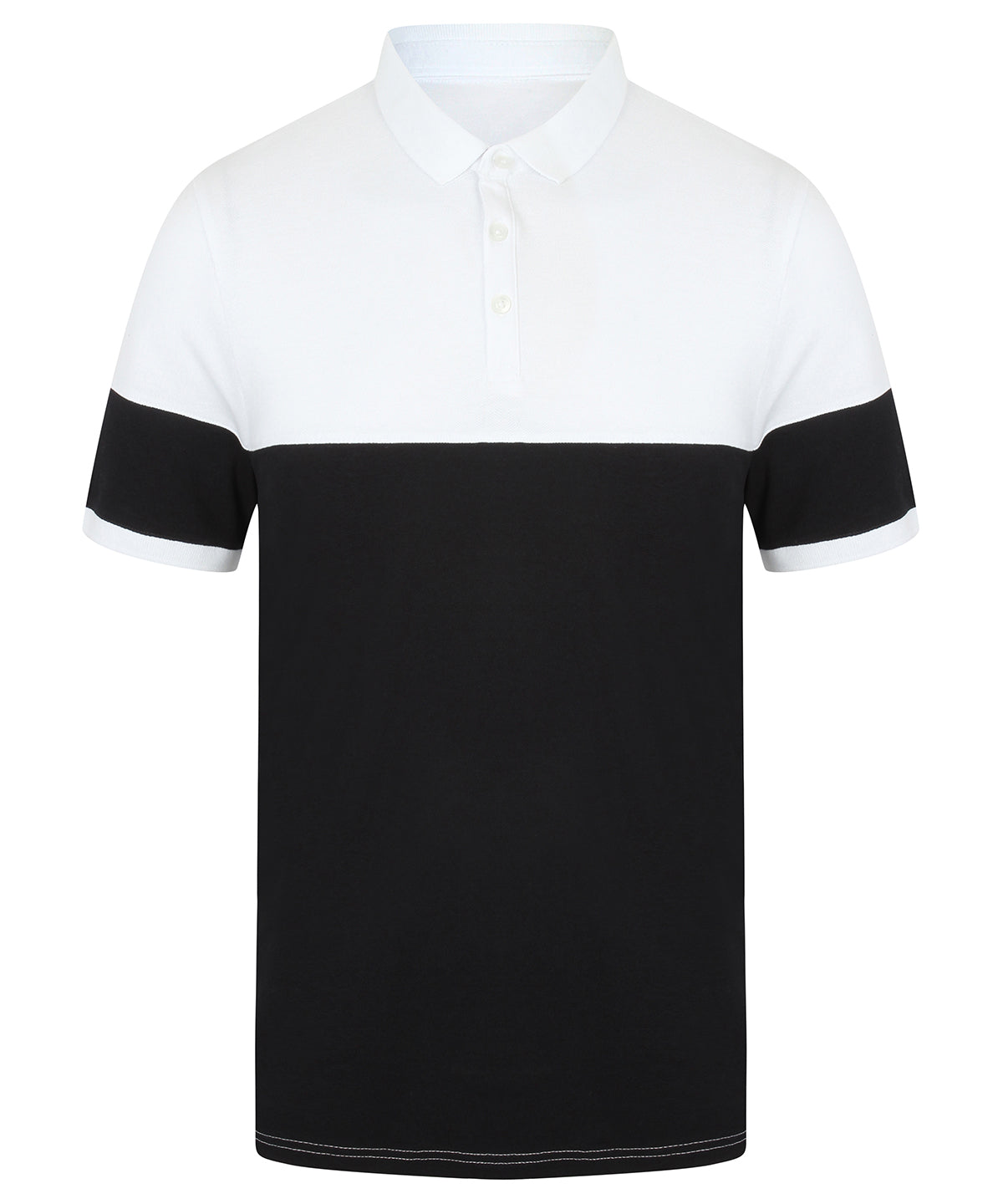 Navy/White - Contrast stretch polo shirt - GarmentEmbroidery