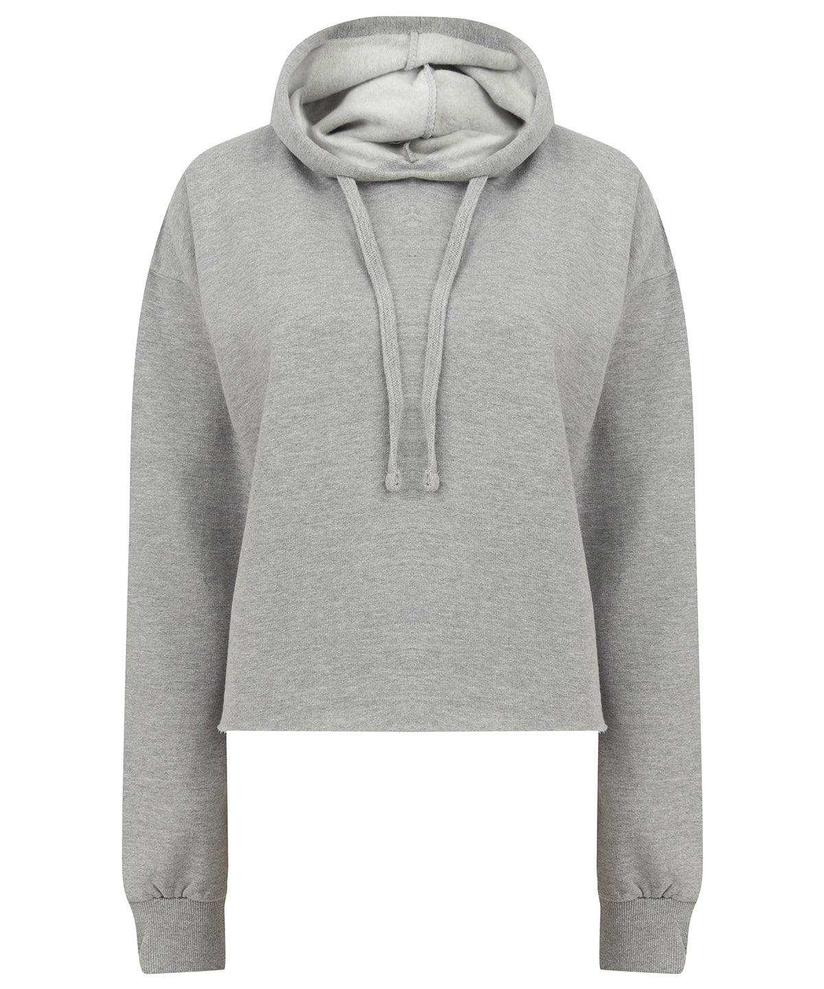 Heather Grey - Women's cropped slounge hoodie - GarmentEmbroidery