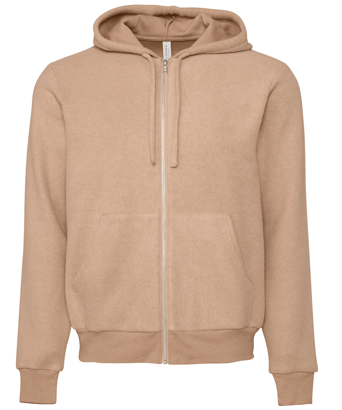 Heather Oatmeal - Unisex sueded fleece full-zip hoodie - GarmentEmbroidery