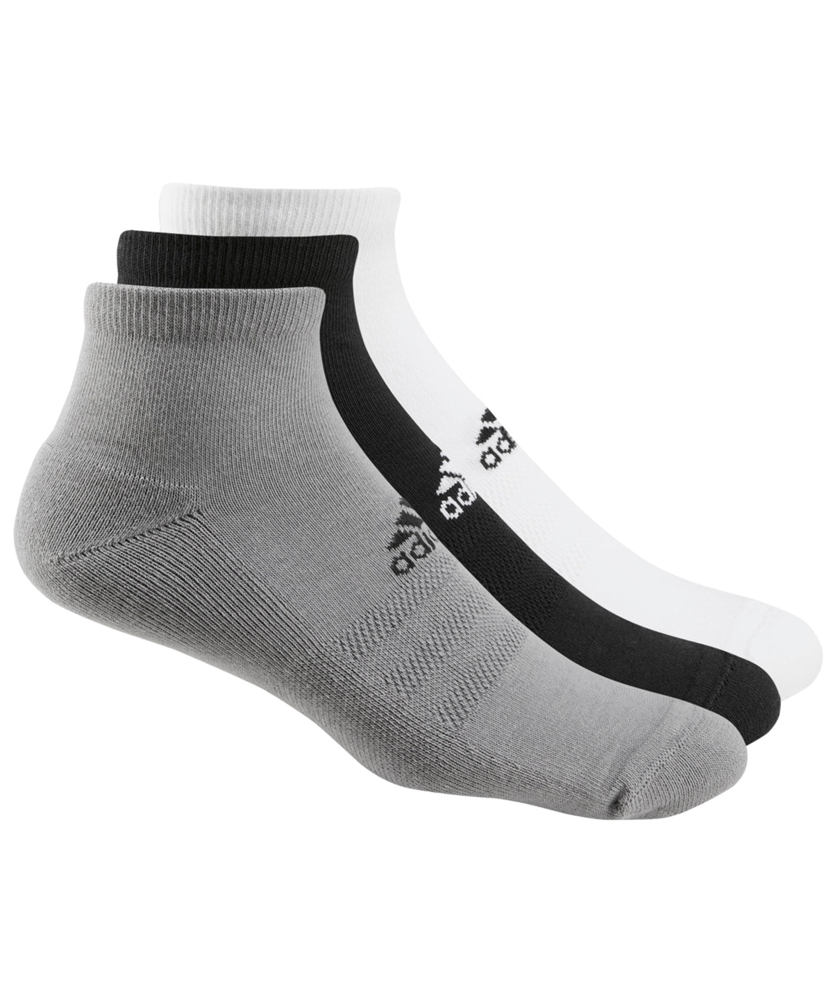 Black/White/Grey - adidas® 3-pack golf ankle socks - GarmentEmbroidery
