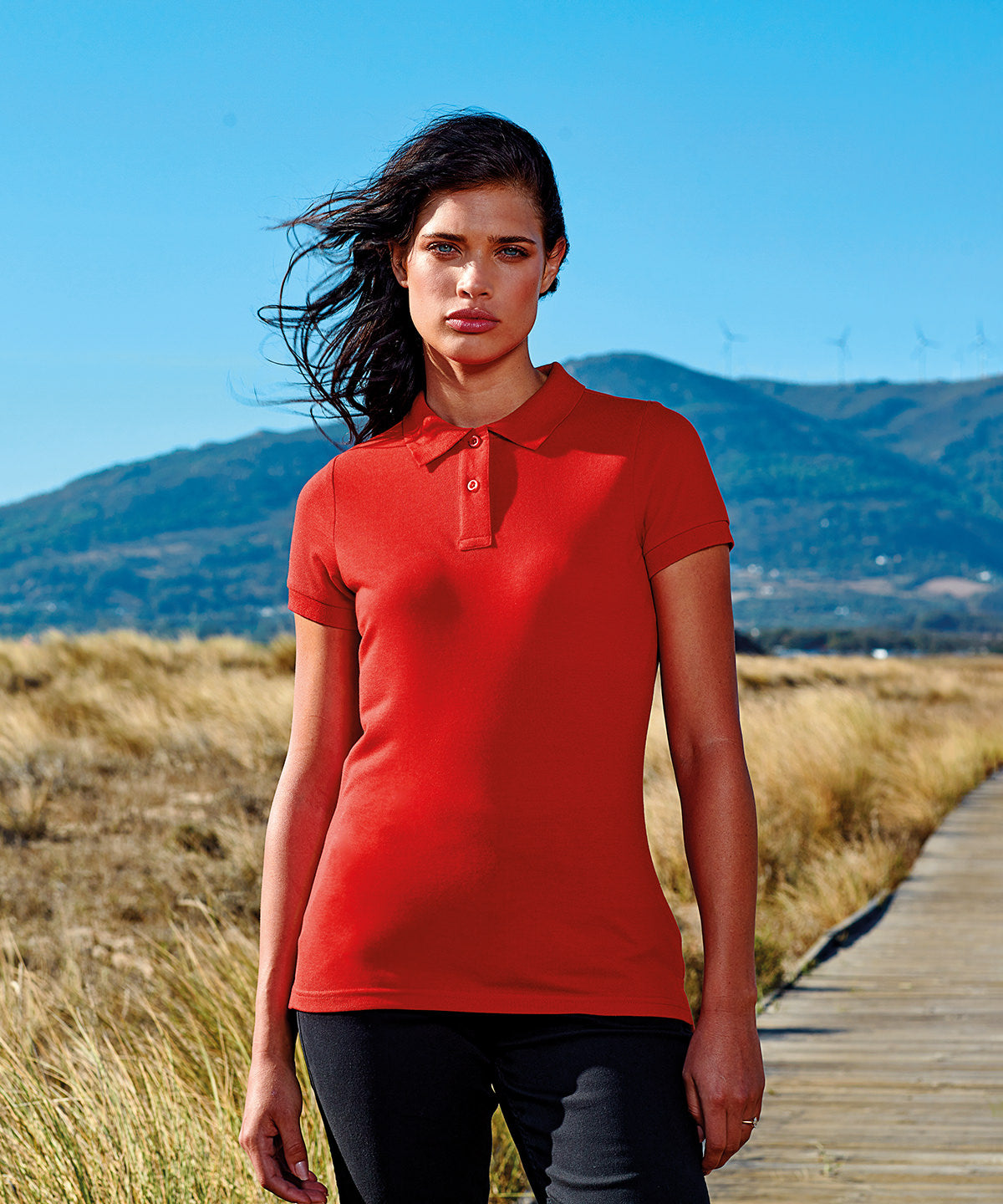 Heather Grey - Women’s polycotton blend polo - GarmentEmbroidery