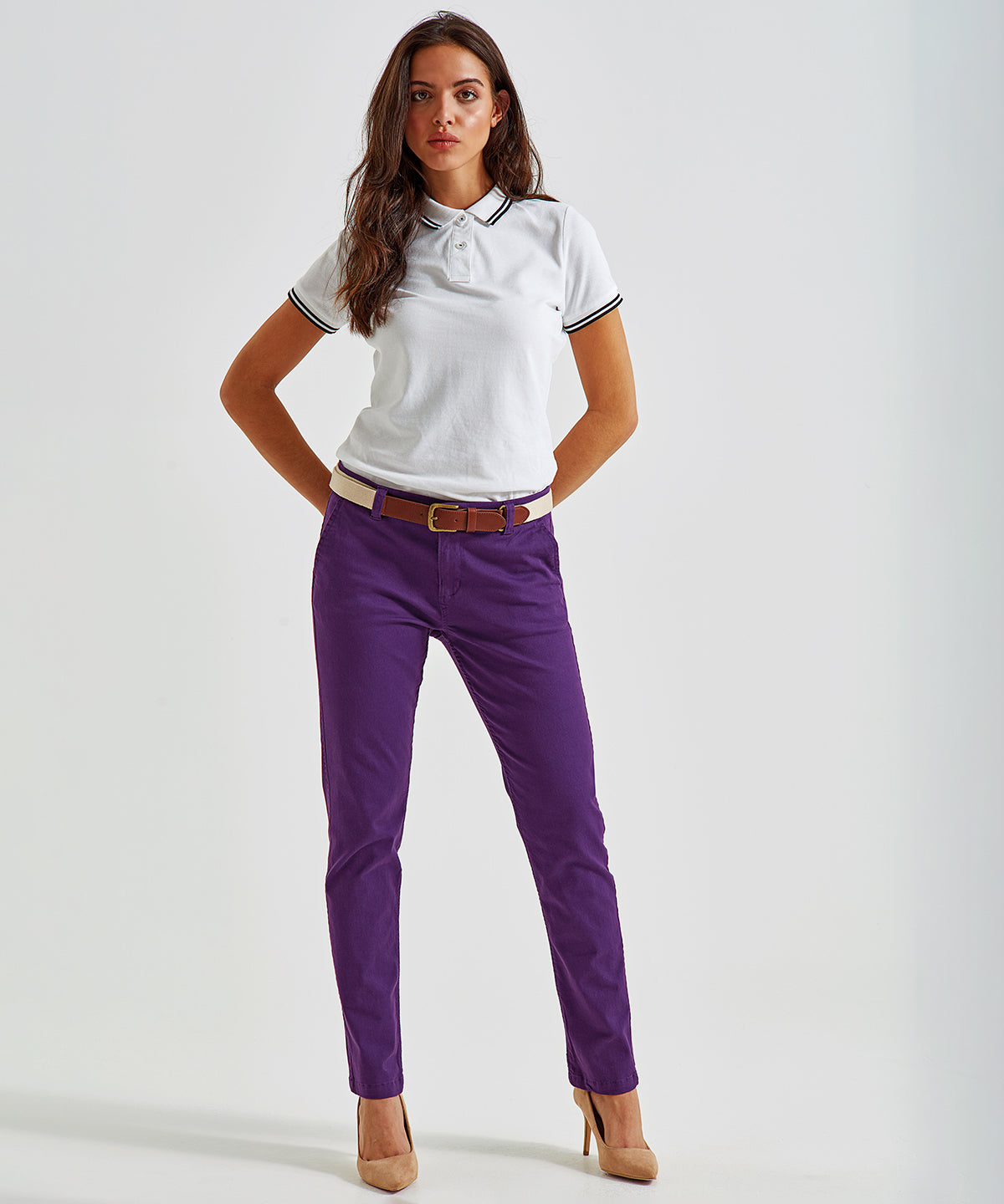 Purple - Women's chinos - GarmentEmbroidery