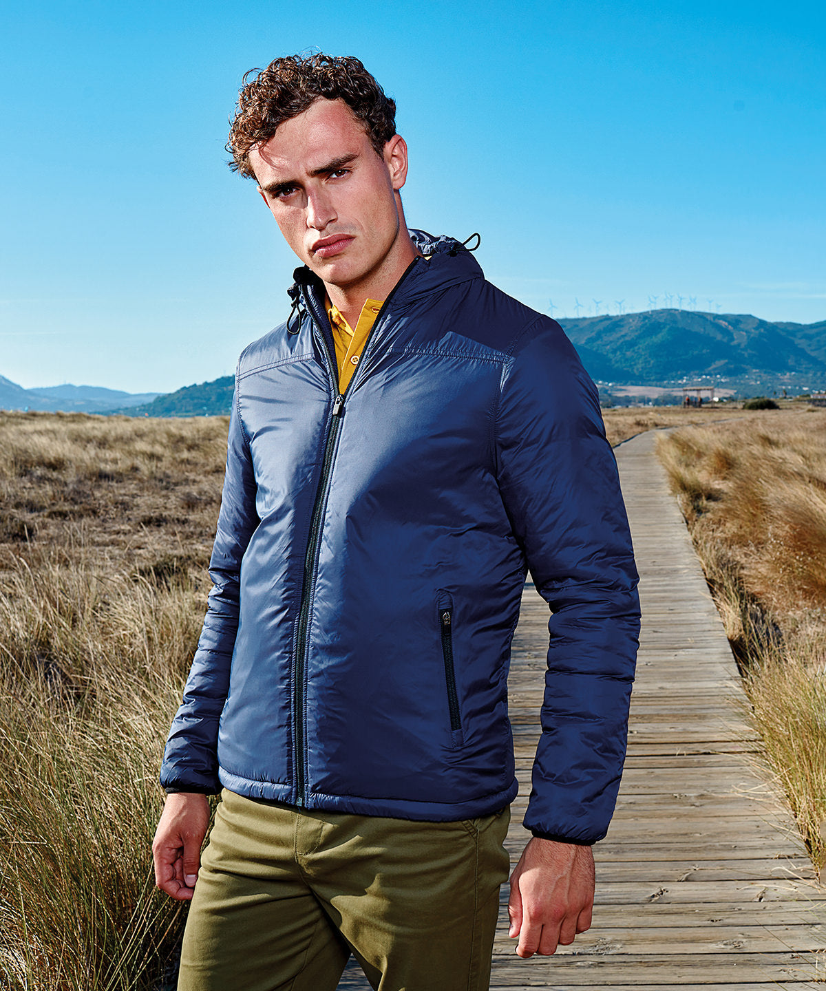 Black/Charcoal - Men's padded wind jacket - GarmentEmbroidery