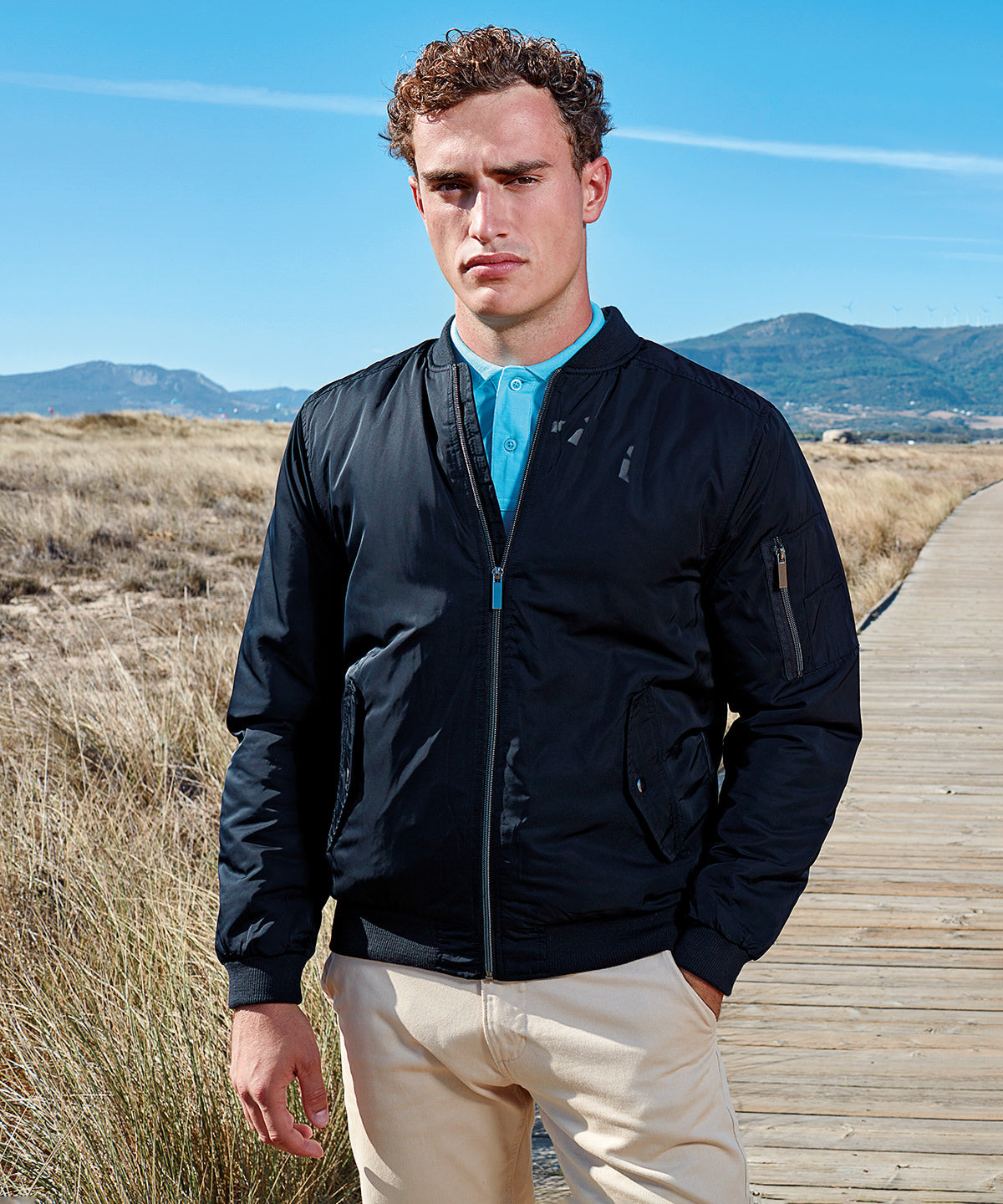 Black - Men's padded bomber - GarmentEmbroidery