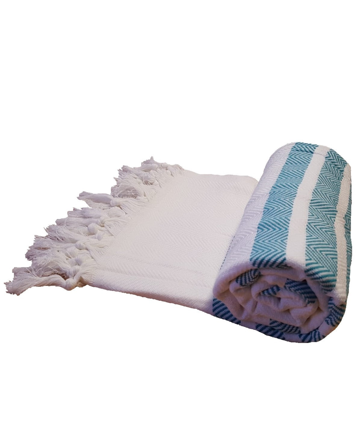 White/Petrol - ARTG® Hamamzz® dalaman towel - GarmentEmbroidery