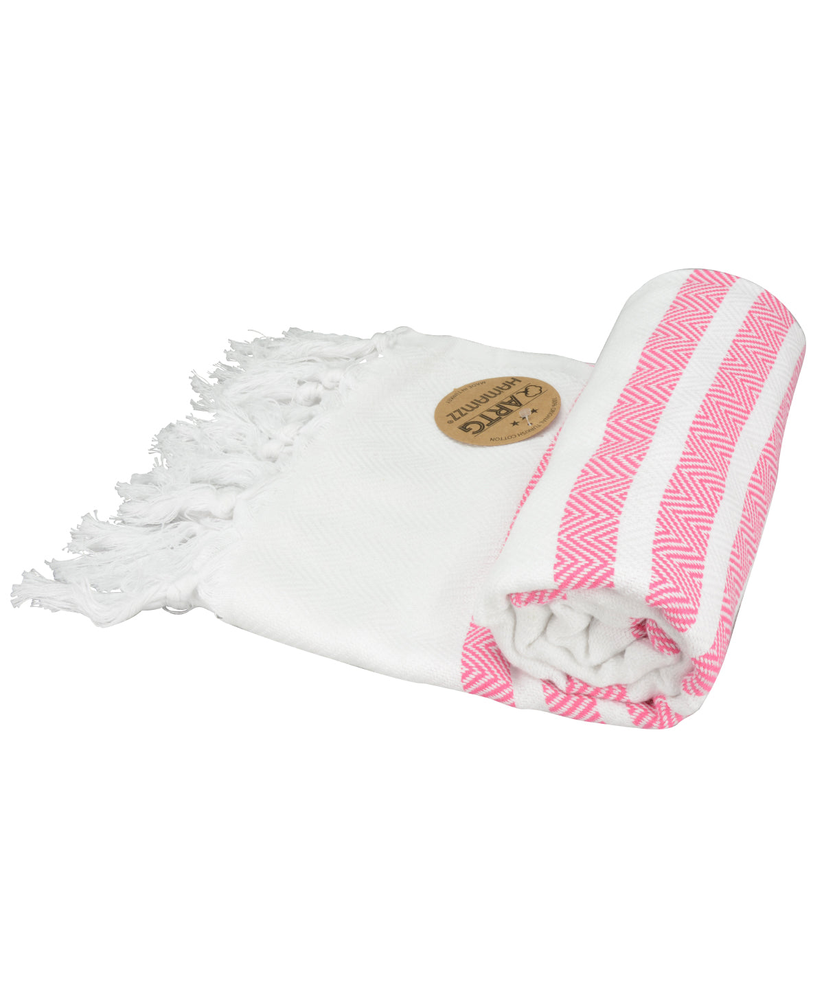 White/Pink - ARTG® Hamamzz® dalaman towel - GarmentEmbroidery