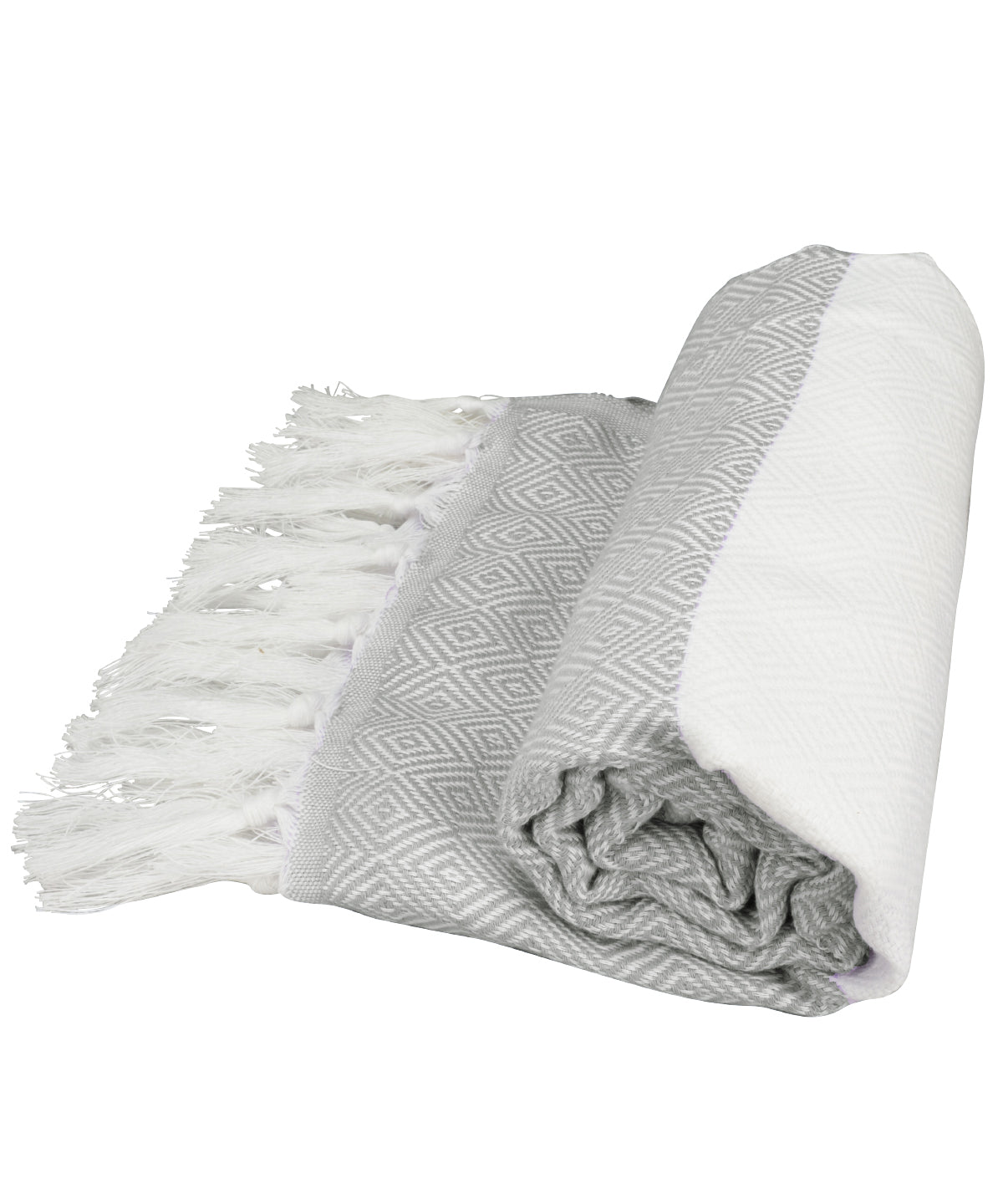 White/Light Grey - ARTG® Hamamzz® marmaris towel - GarmentEmbroidery