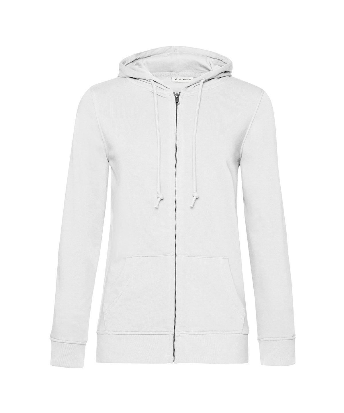 White - B&C Organic Zipped Hood /women - GarmentEmbroidery