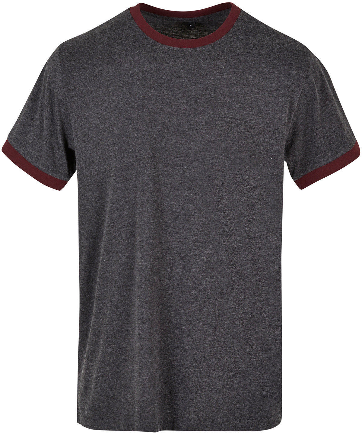 Charcoal/Cherry - Ringer tee - GarmentEmbroidery